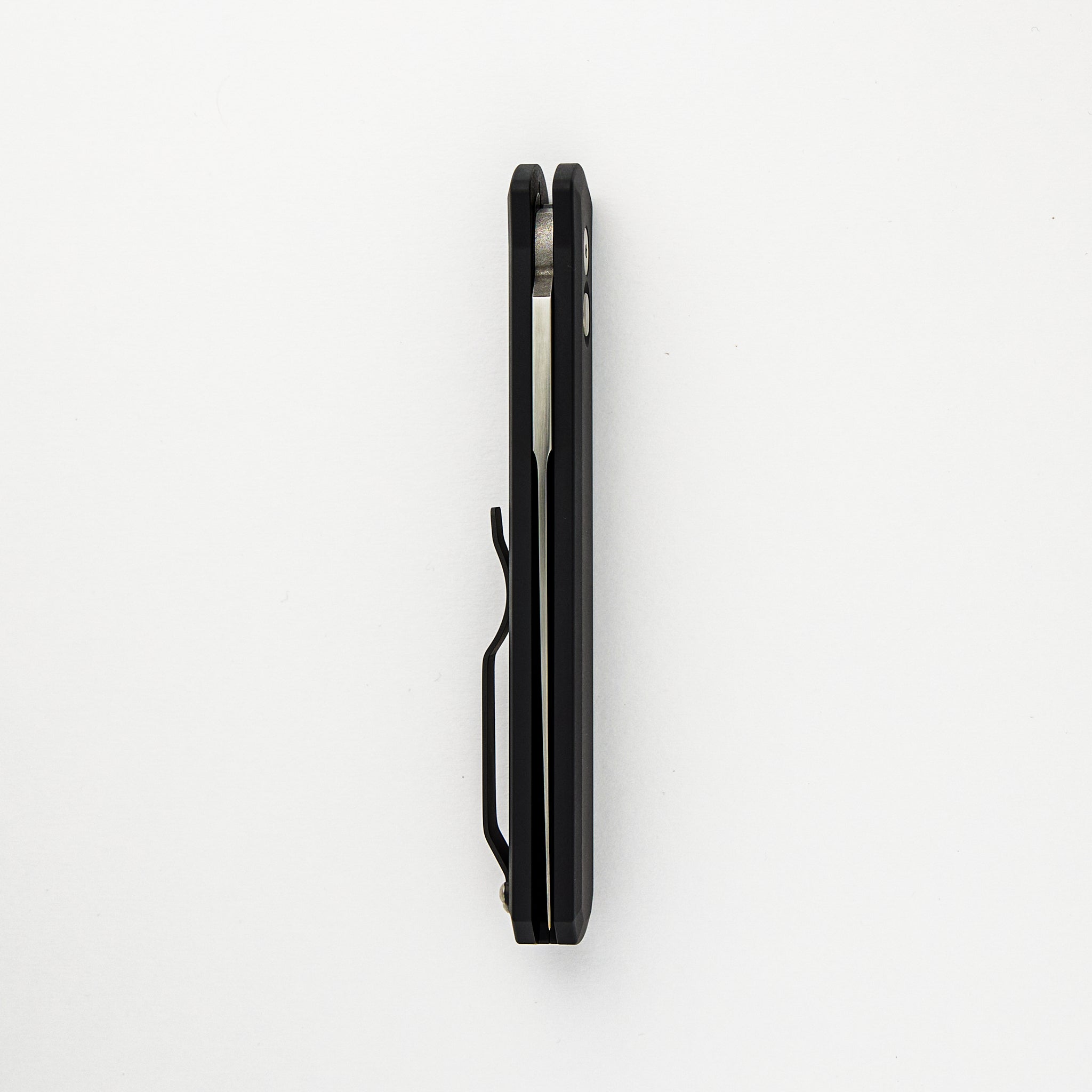 GODFATHER – Solid Black Handle – Satin 154CM Plain Edge Blade 921-Satin