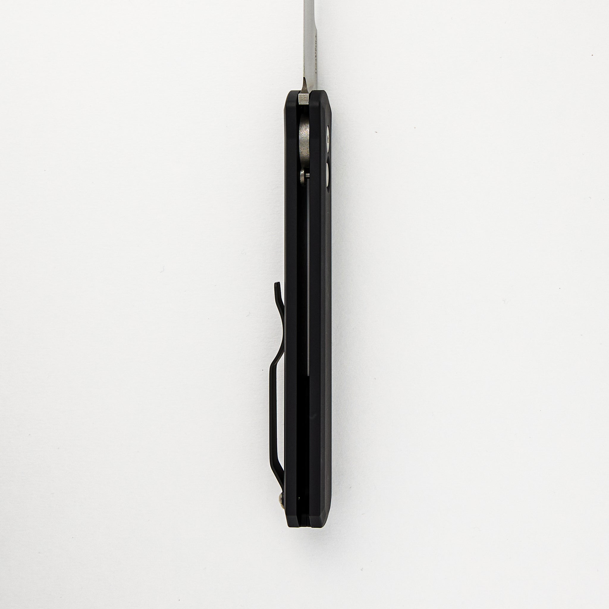 GODFATHER – Solid Black Handle – Satin 154CM Plain Edge Blade 921-Satin