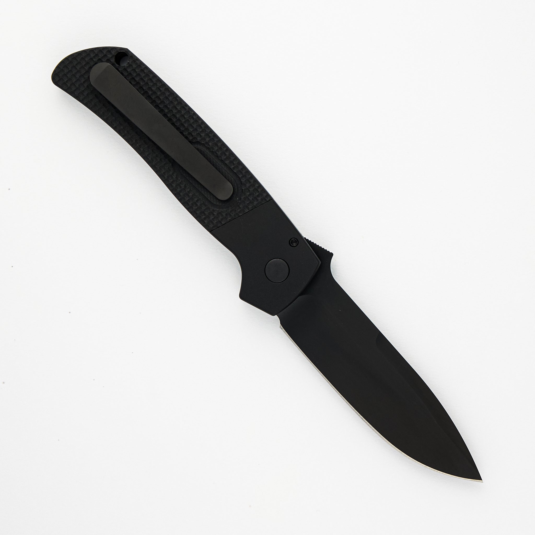 Terzuola ATCF Auto – Black Handle – Textured Black G10 Inalys – Tritium Button – DLC Black MagnaCut Blade