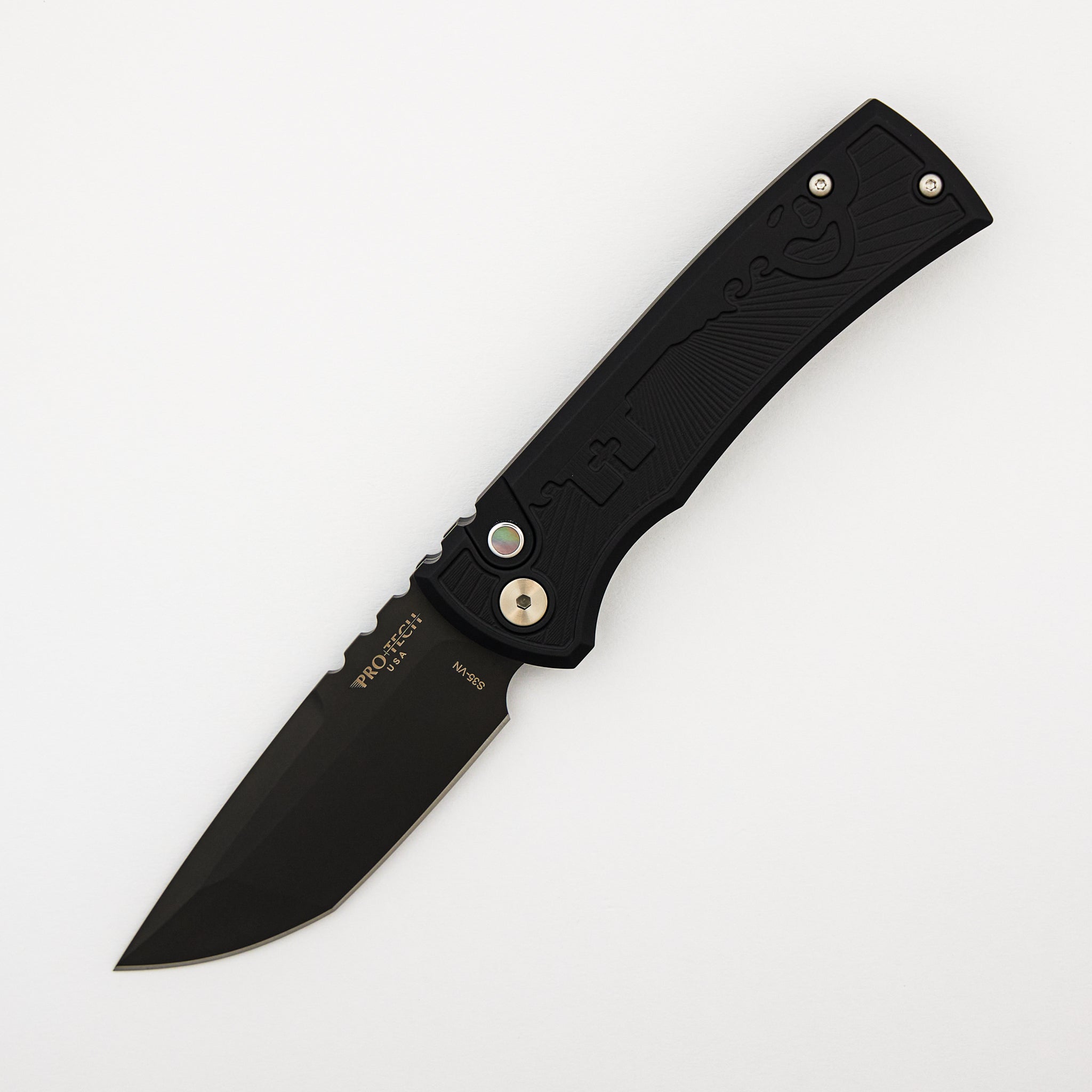 Redencion 229 - CCKSF25.Redencion.1 - Black "Skull Key" Textured Handle - DLC Black S35VN Blade (Chaves Design)