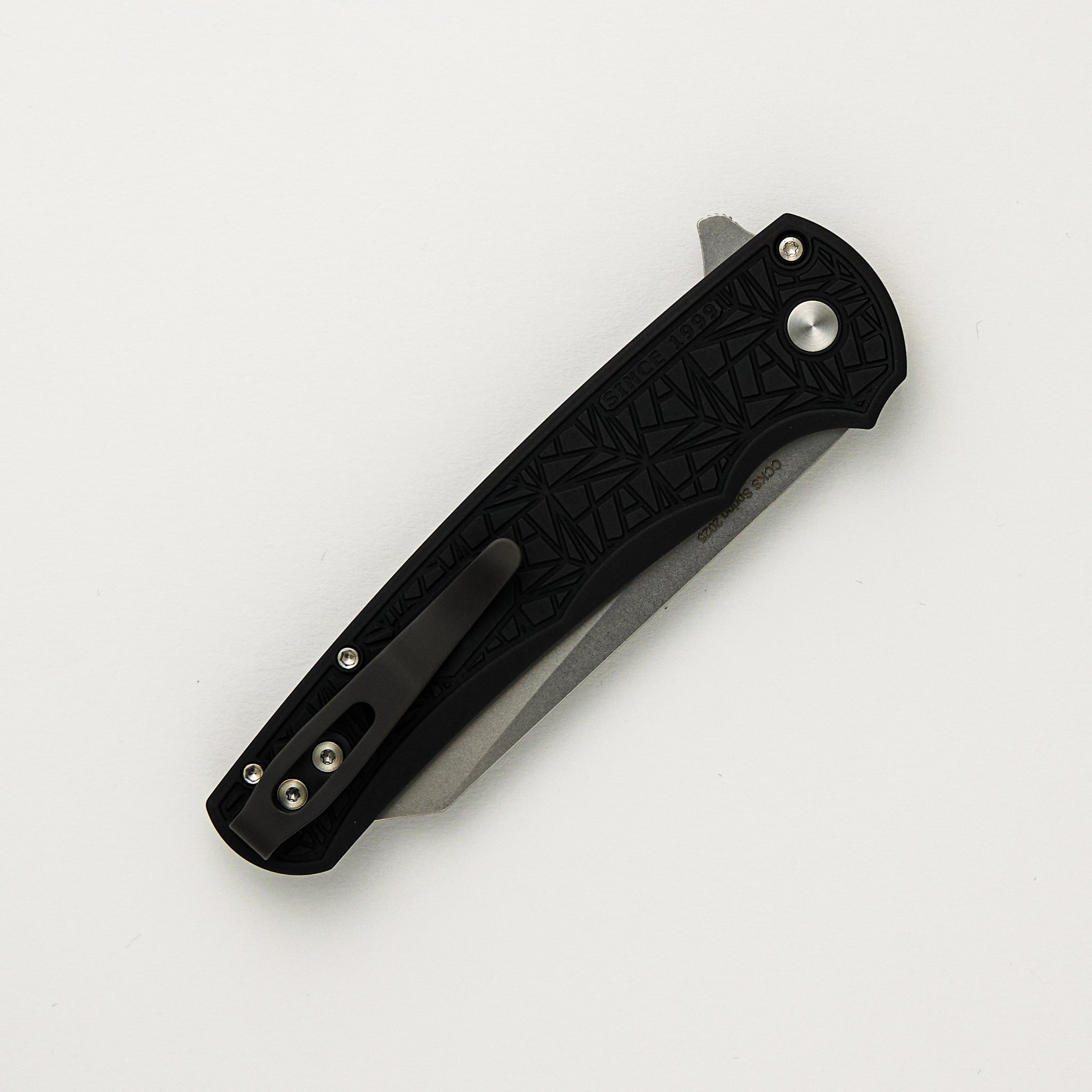 Malibu - 2025 CCKS Spring - Black "Nexus" Textured Handle - Reverse Tanto MagnaCut Blade