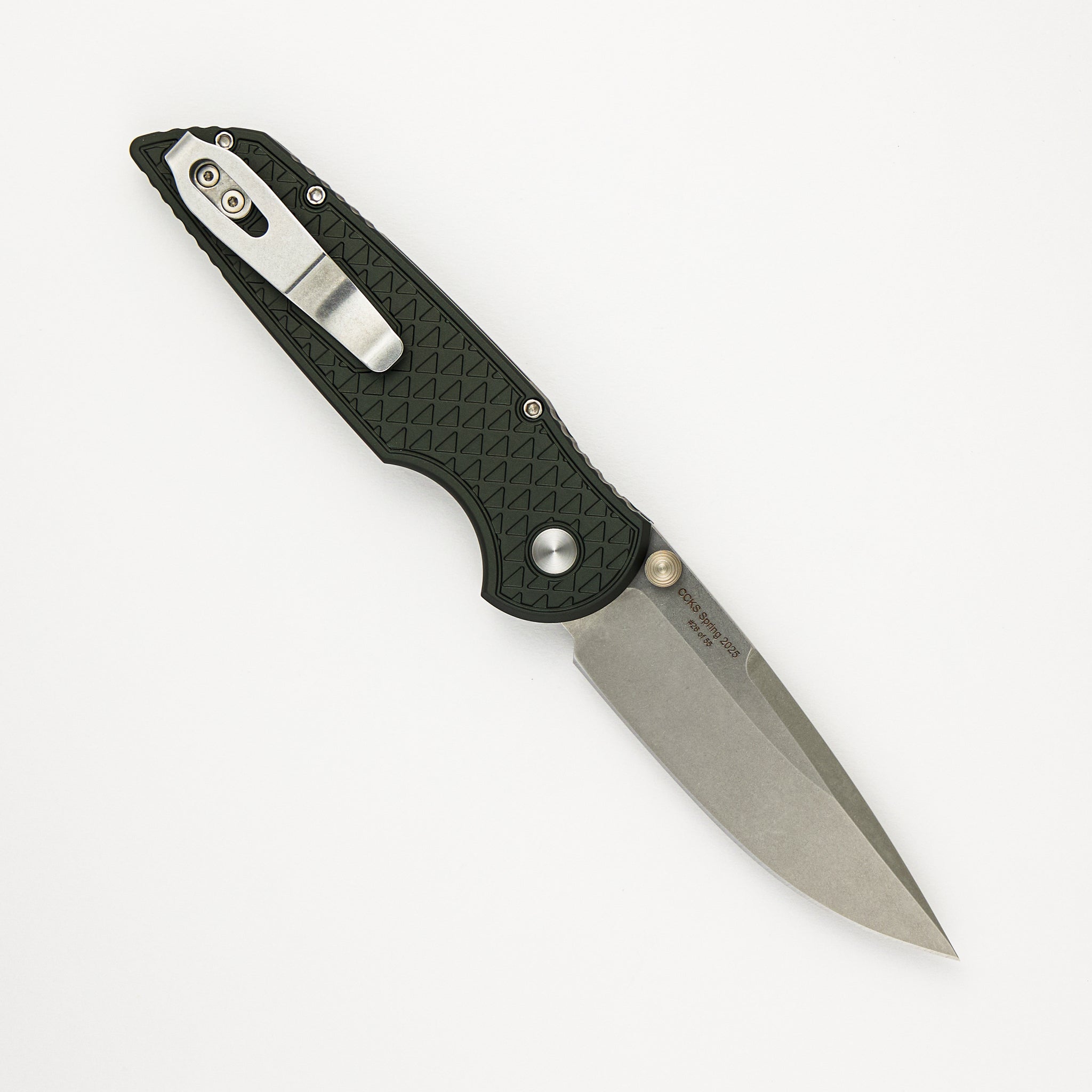 TR-3 Integrity - 2025 CCKS Spring - "Relic" Textured Green Handle - S35VN Blade
