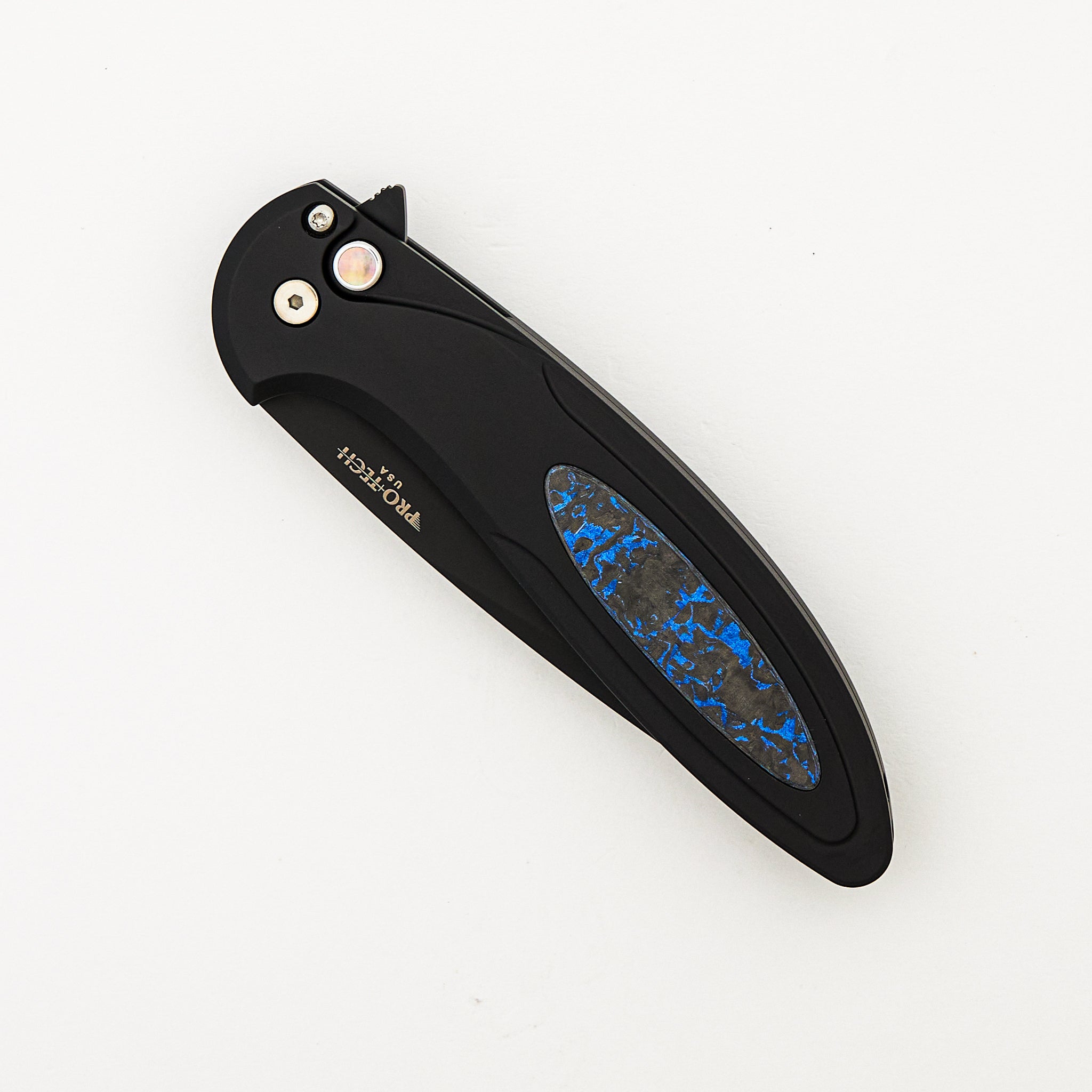 Cambria 2 - CF2103-LTD TC Blue - Black Aluminum Handle - Blue Techocarbo Inlay - DLC Black MagnaCut Blade