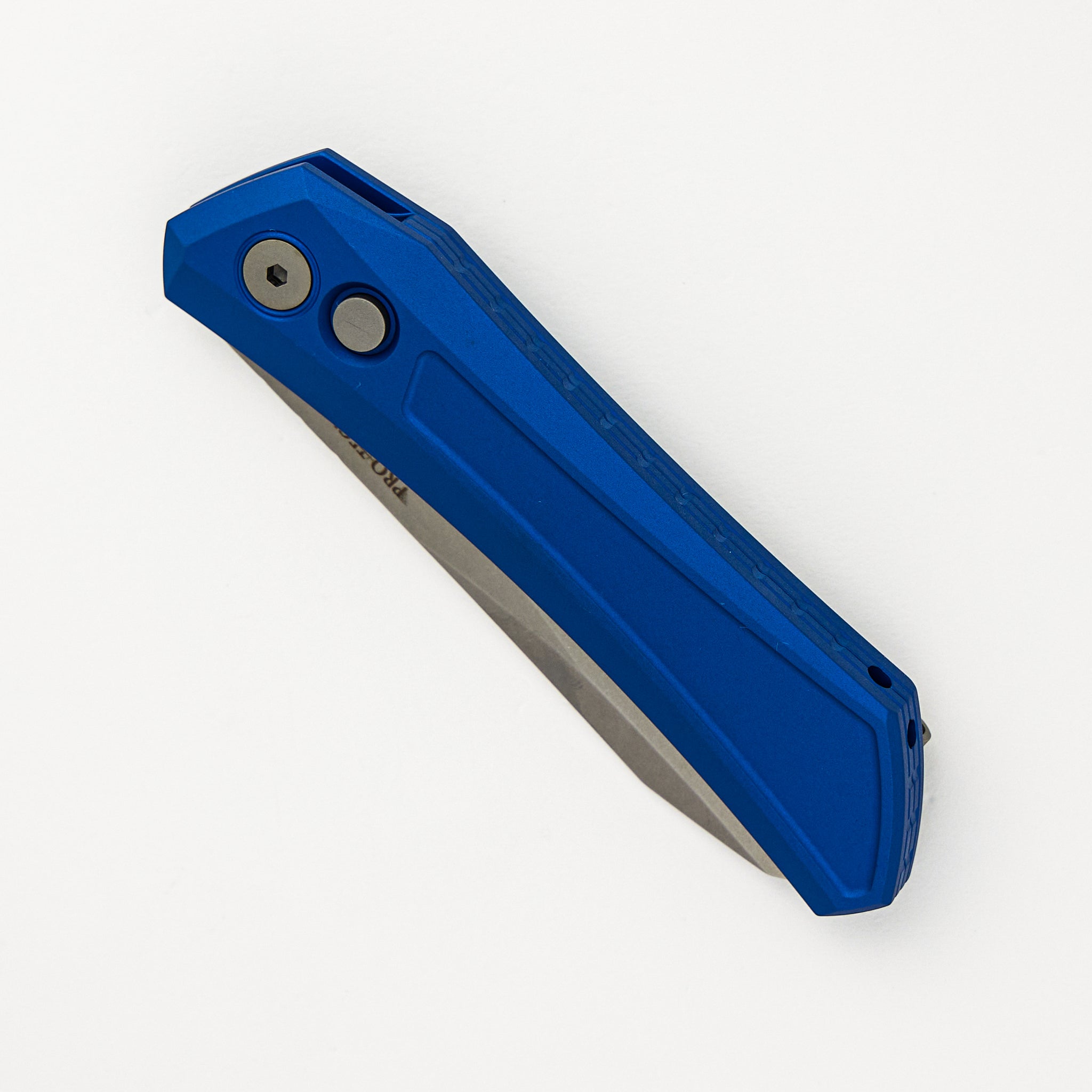 Oligarch - Blue Aluminum Handle - Stonwashed MagnaCut Blade DS101-BLUE (Sinkevich Design)