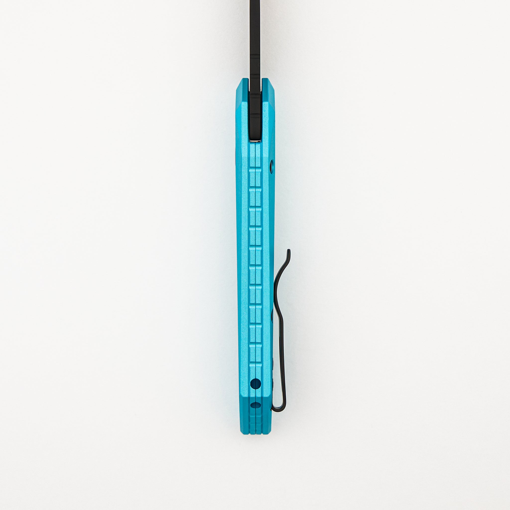 Oligarch - Solid T. Blue Aluminum Handle - DLC Black MagnaCut Blade DS103-T.Blue (Sinkevich Design)