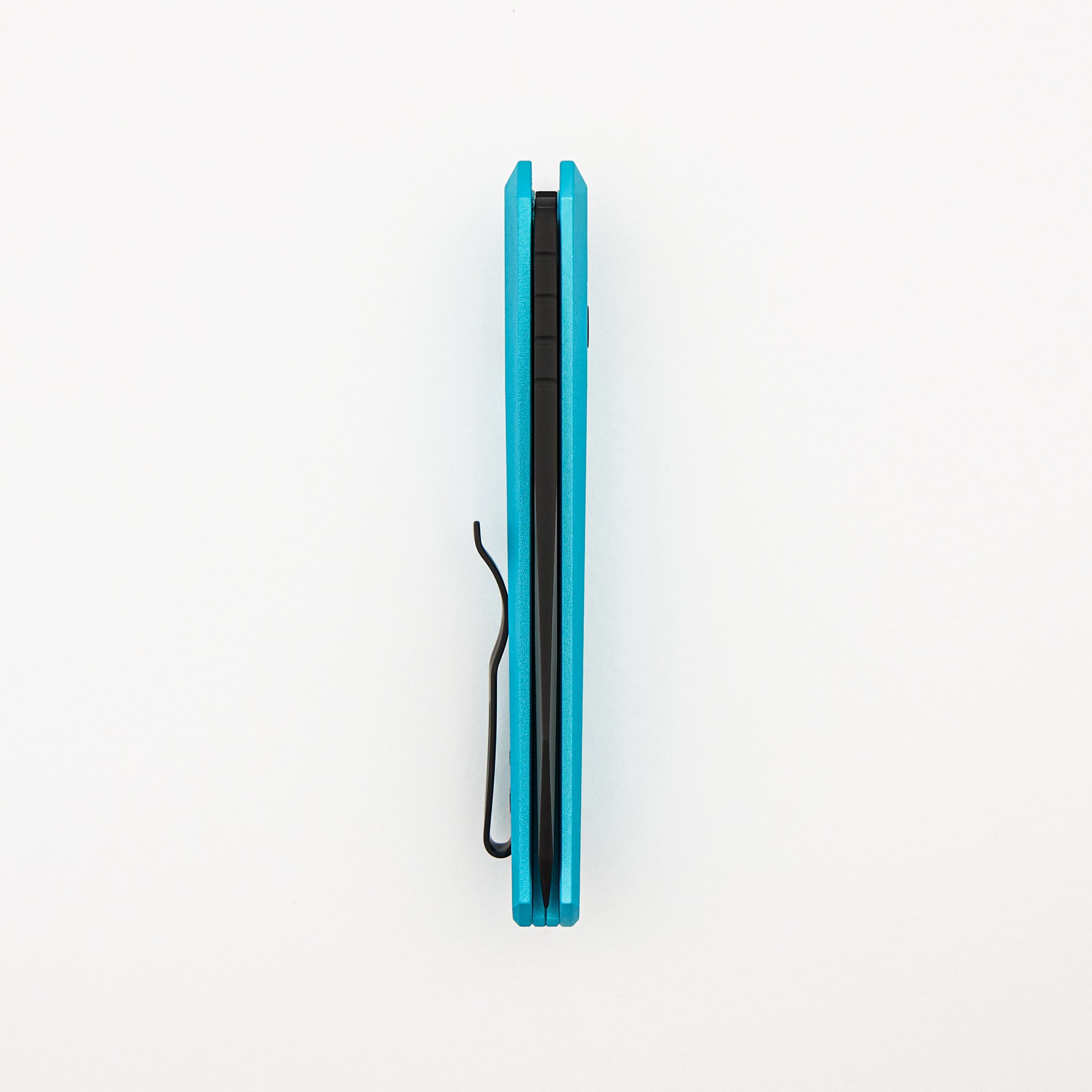Oligarch - Solid T. Blue Aluminum Handle - DLC Black MagnaCut Blade DS103-T.Blue (Sinkevich Design)