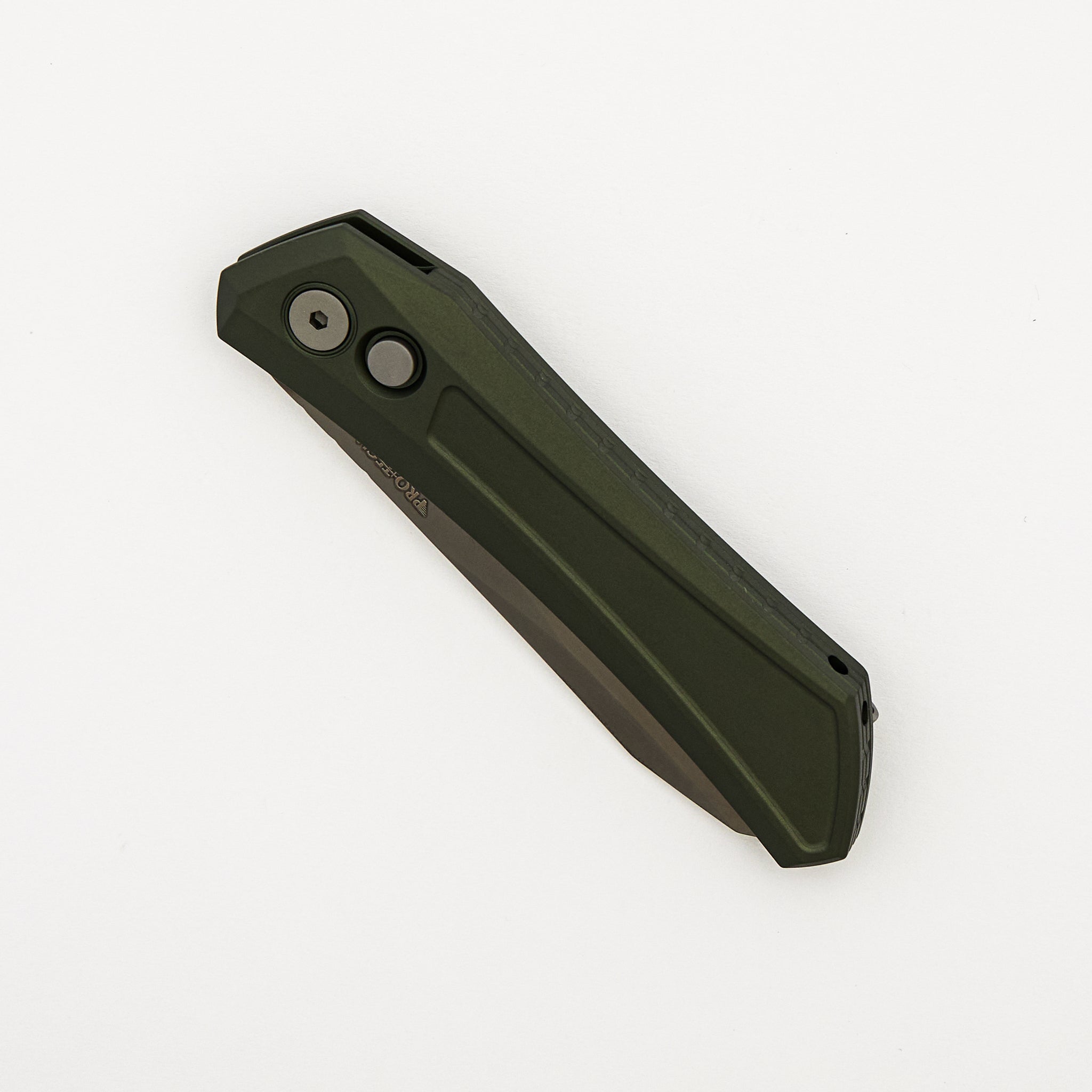 Oligarch - Solid Green Aluminum Handle - Smokey Grey DLC Magnacut Blade - DS121-GREEN (Sinkevich Design)