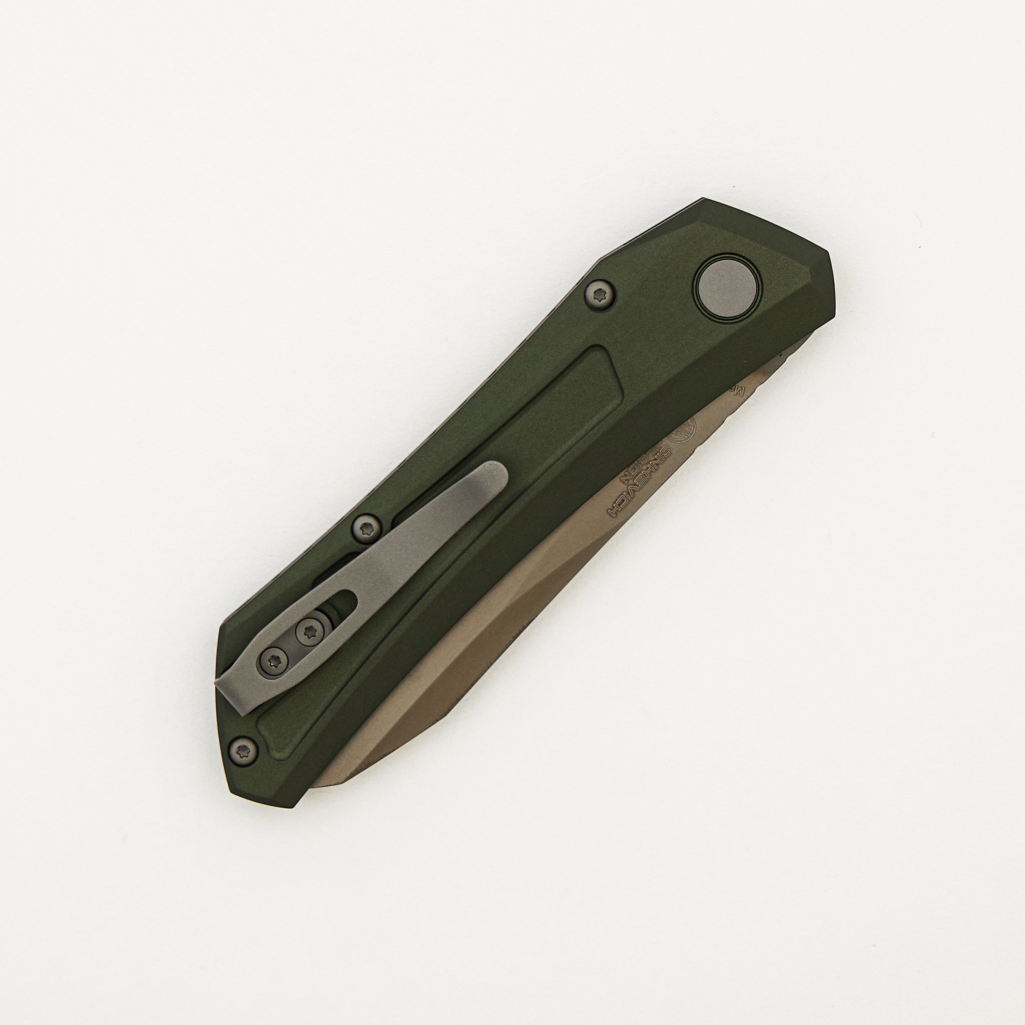 Oligarch - Solid Green Aluminum Handle - Smokey Grey DLC Magnacut Blade - DS121-GREEN (Sinkevich Design)