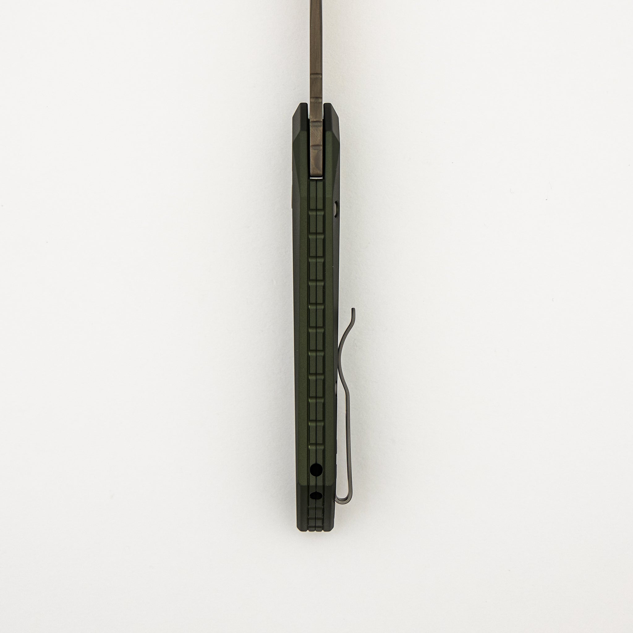 Oligarch - Solid Green Aluminum Handle - Smokey Grey DLC Magnacut Blade - DS121-GREEN (Sinkevich Design)