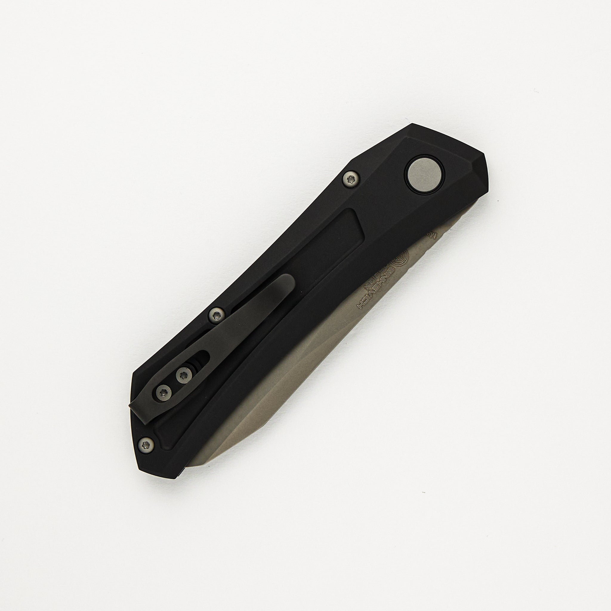 Oligarch Auto - Black Aluminum Handle - Smoky Grey DLC MagnaCut Blade - DS121 (Sinkevich Design)