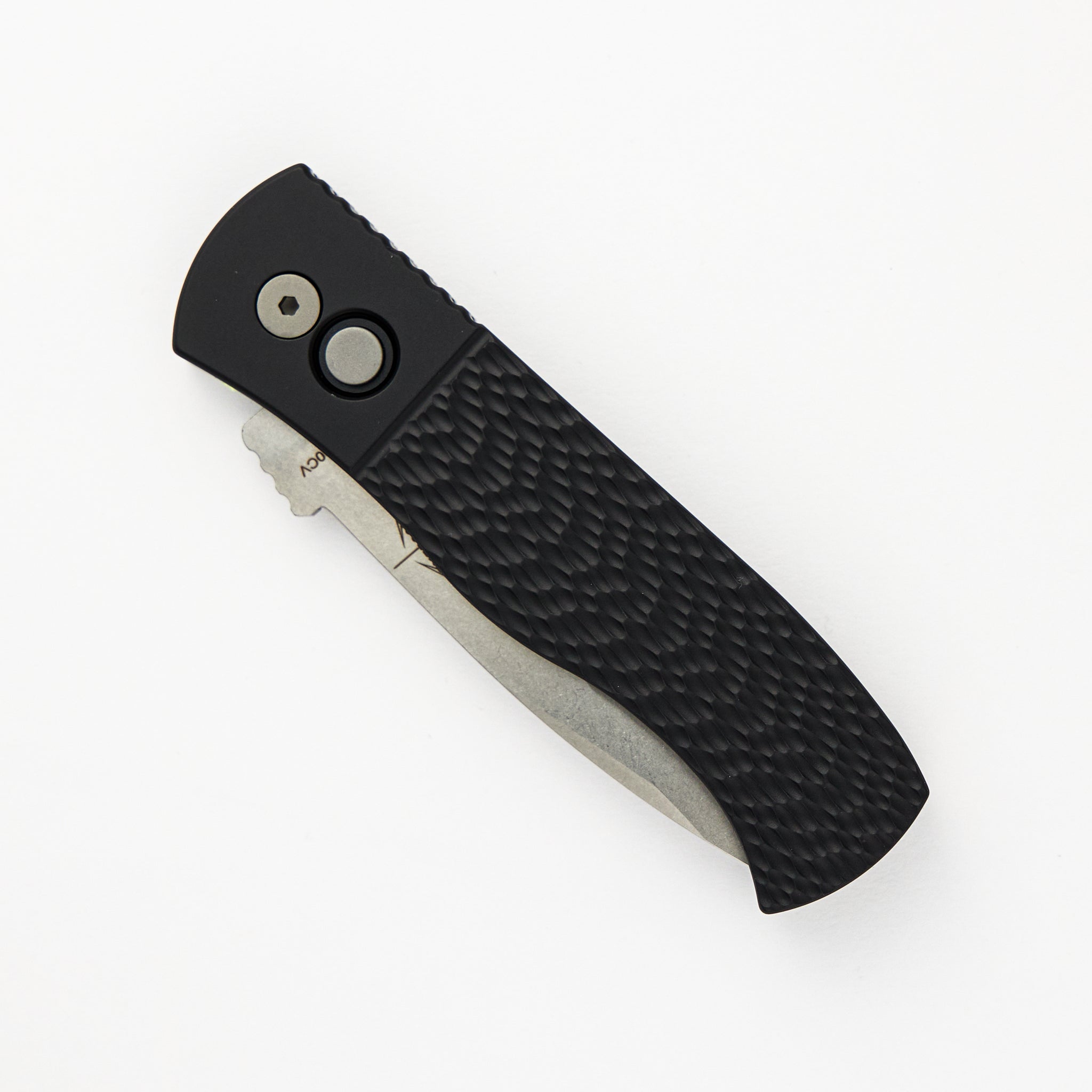 Emerson CQC7 Auto - Textured Black Handle - Stonewashed 20CV Spear Point Blade E7A05-20CV