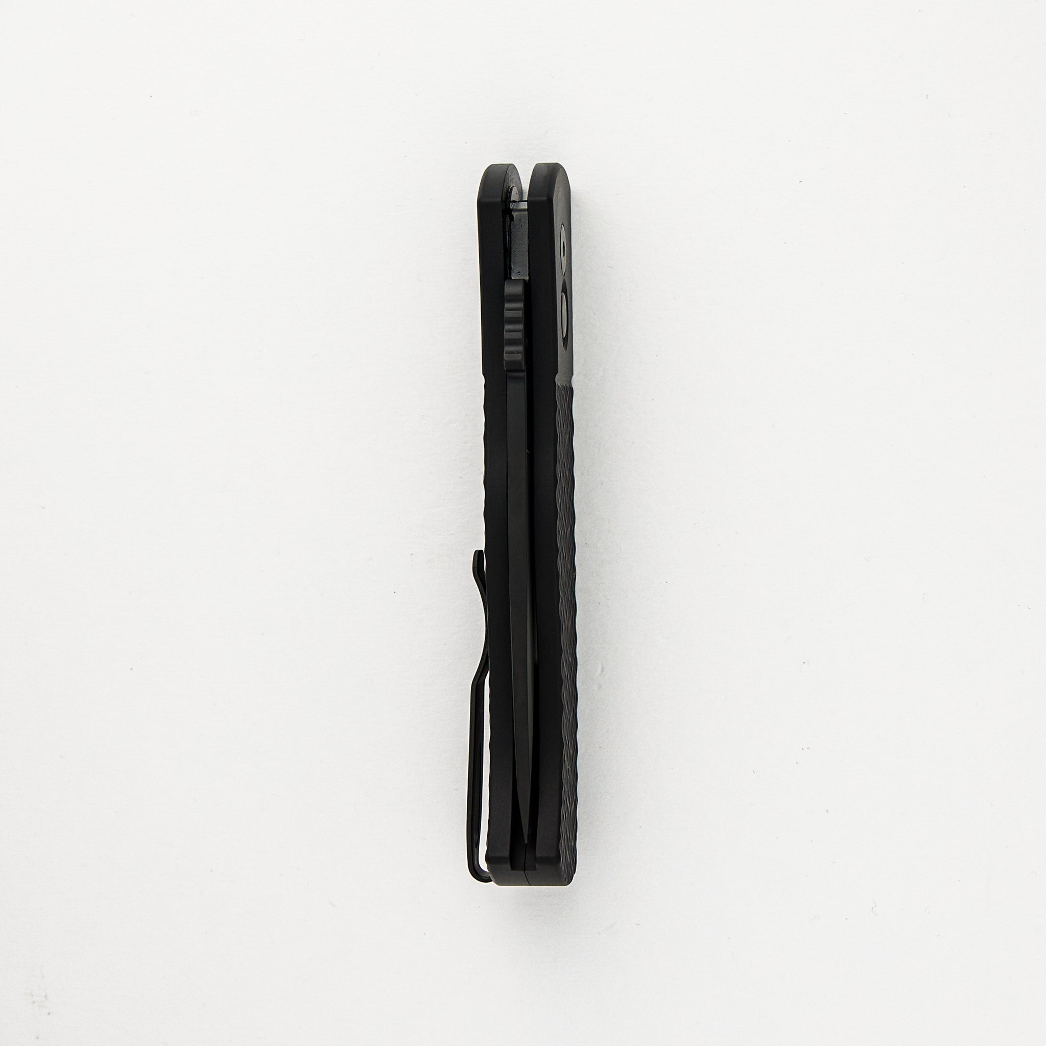 CQC7 Auto - Jigged Textured Black Handle - Black DLC 20CV Spear Point Blade E7A06-20CV (Emerson Design)