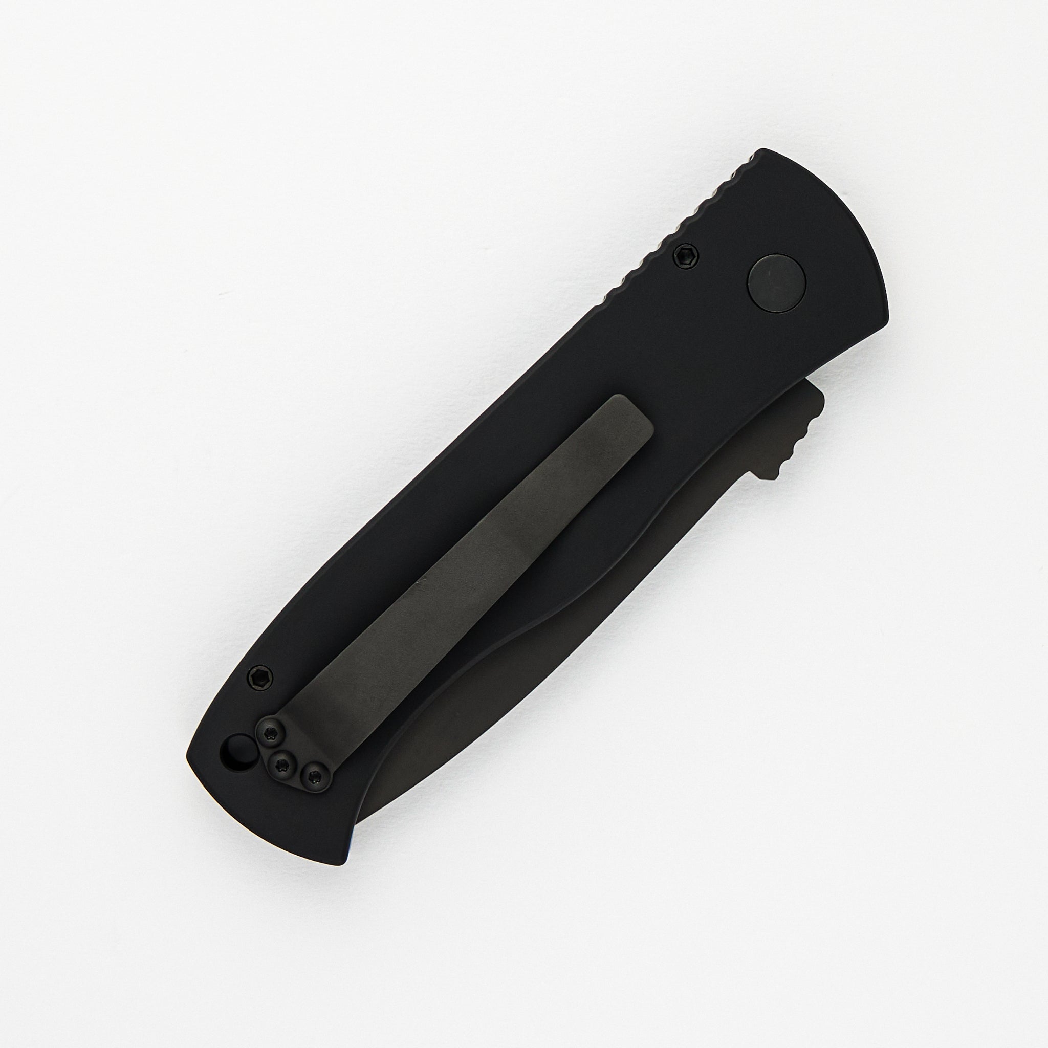 Emerson CQC7 Tanto Auto Operator – Black Aluminum Handle – Black DLC Blade – Tritium Button