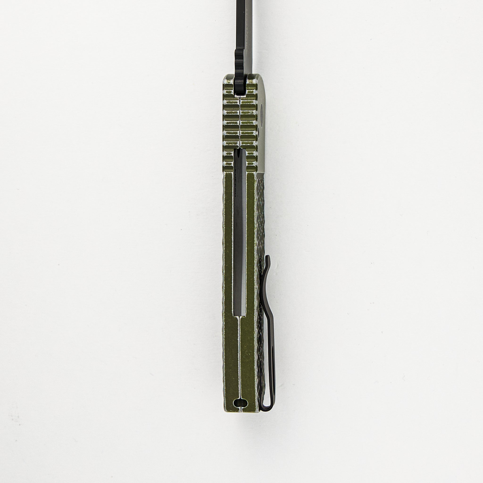Emerson CQC7 Auto - Green "Battle Worn" Jigged Textured Handle - 2-tone DLC/Satin 154cm Tanto Blade E7T15-BW-GREEN