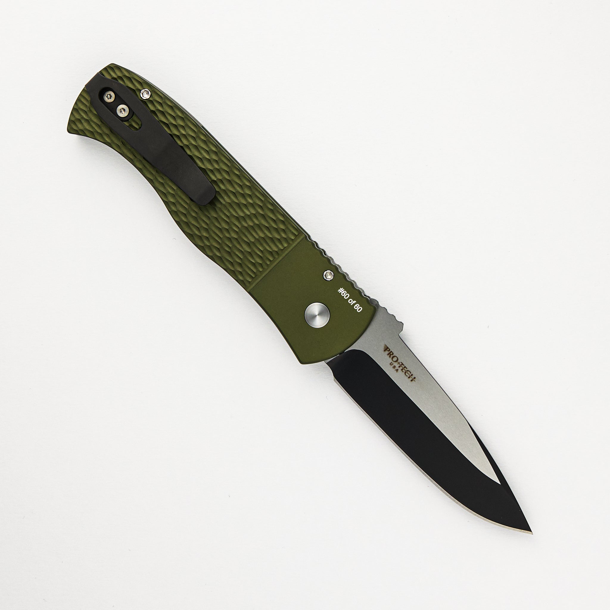 CQC7 Auto Emerson - Blade Show ATL 2024 - Green Jigged Handle, 2-Tone DLC Spear Point CPM-20CV Blade