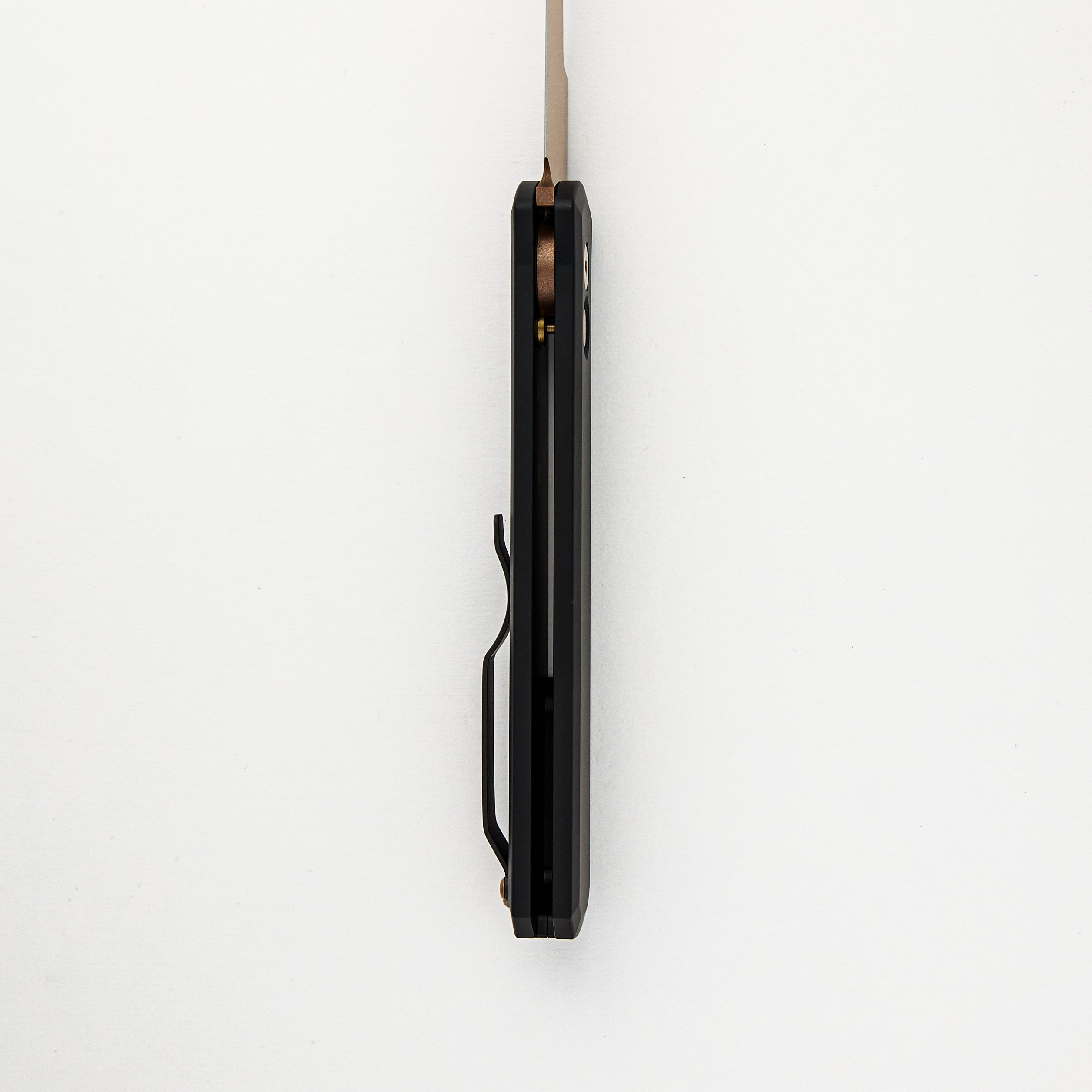 GODFATHER – Solid Black Handle – Rose Gold 154CM Plain Edge Blade 921-RG