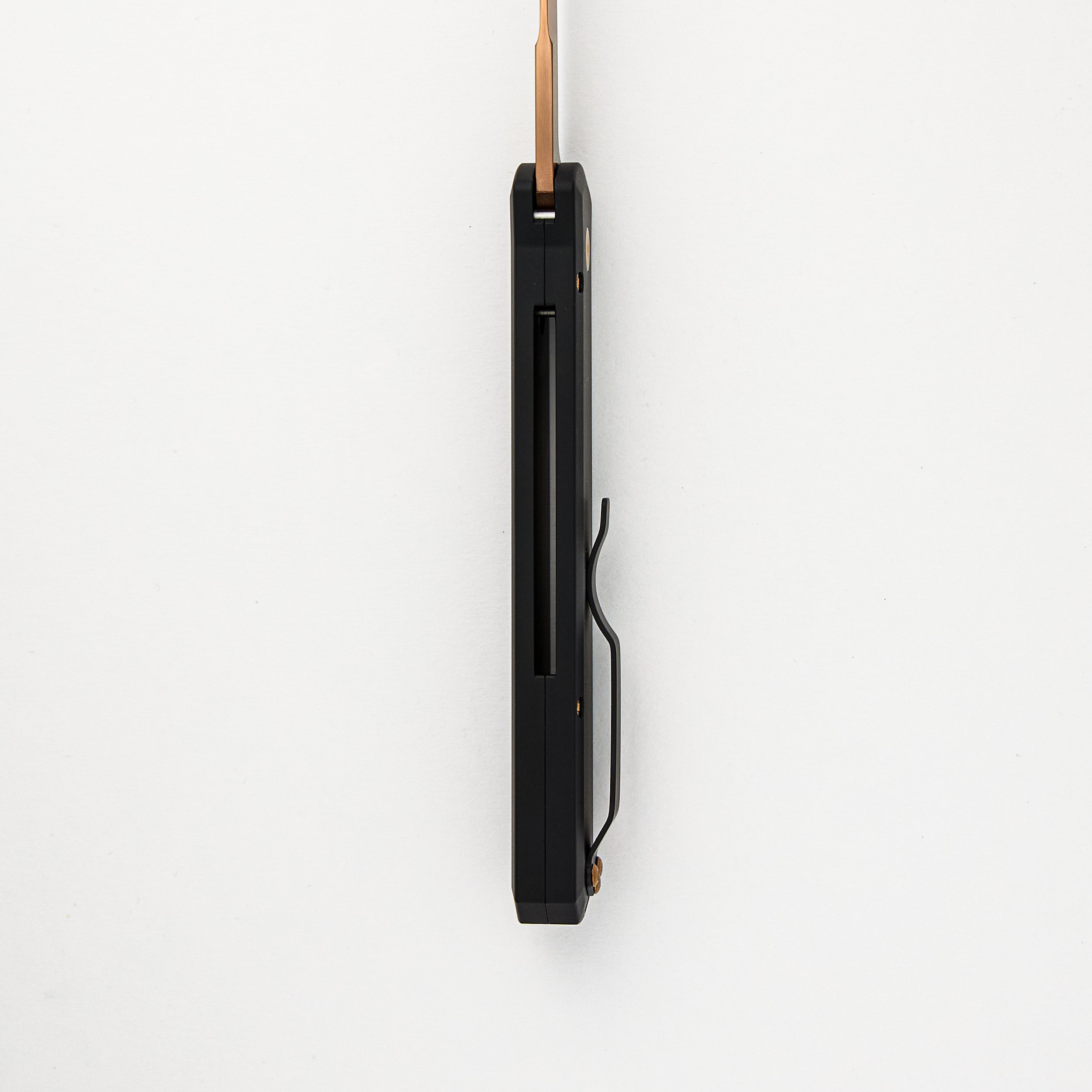 GODFATHER – Solid Black Handle – Rose Gold 154CM Plain Edge Blade 921-RG