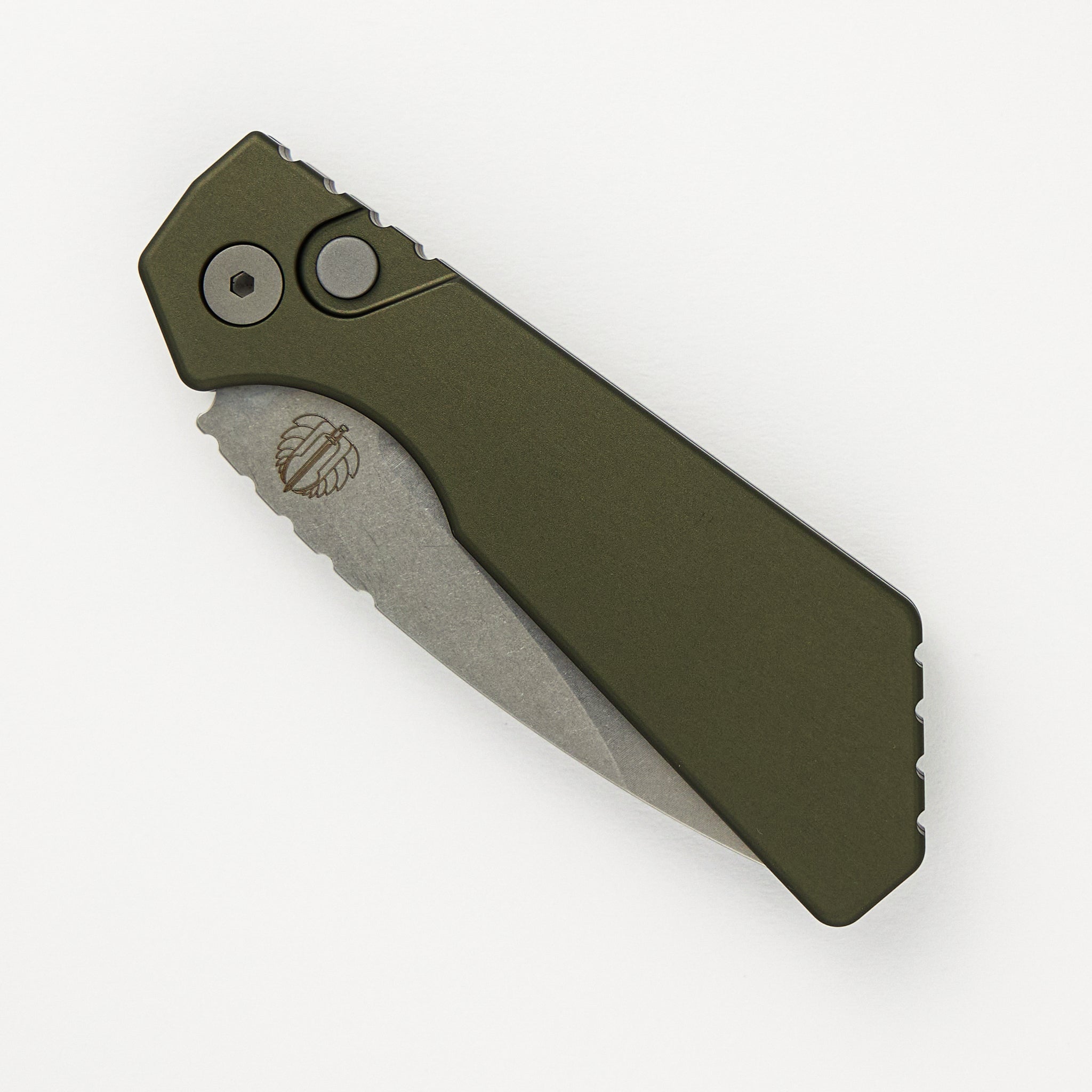 Strider PT Auto – Solid Green Handle Stonewash Magnacut Blade PT201-GREEN