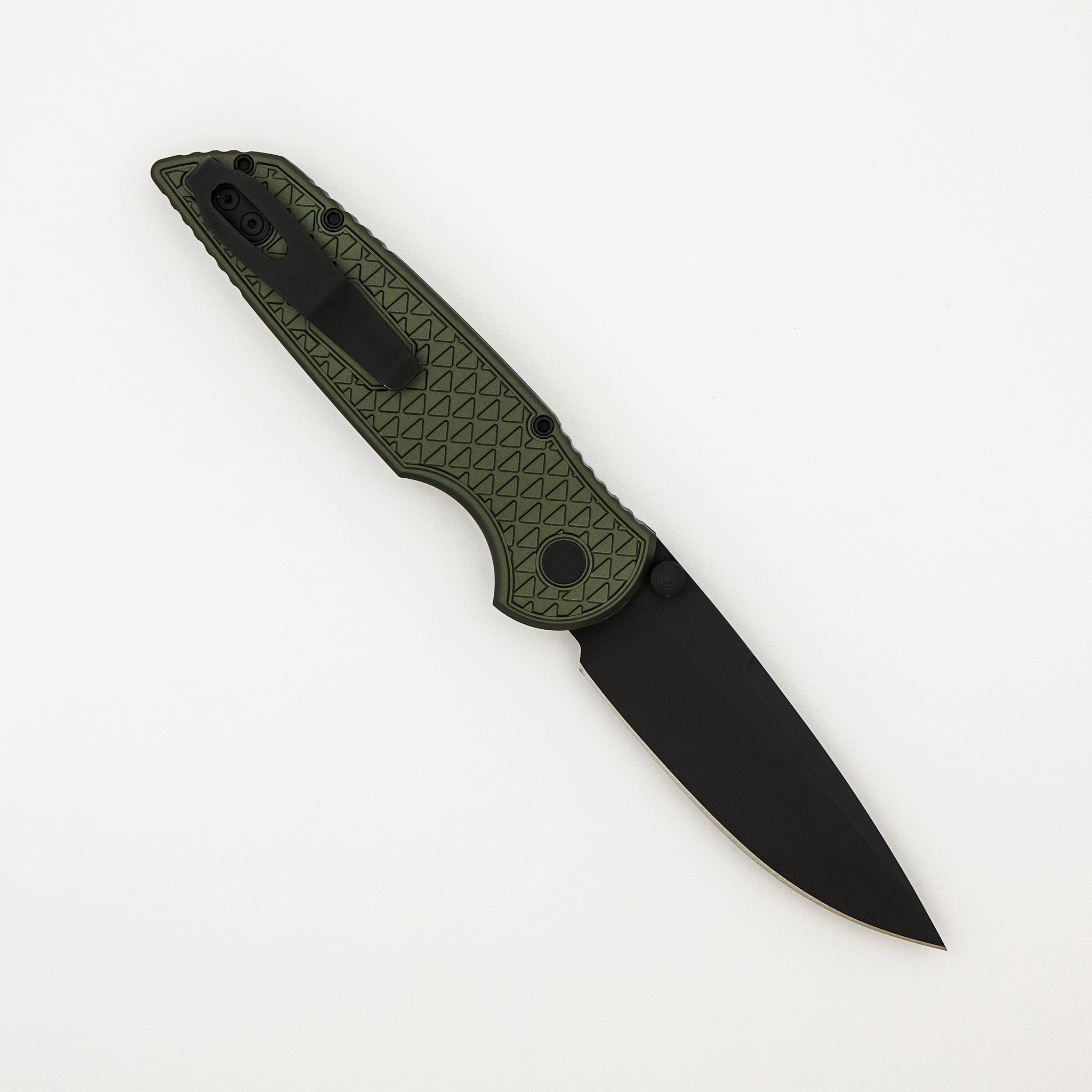 TR-3 Integrity - Green "Relic" Textured Handle - DLC Black S35VN Blade - INT106-GREEN