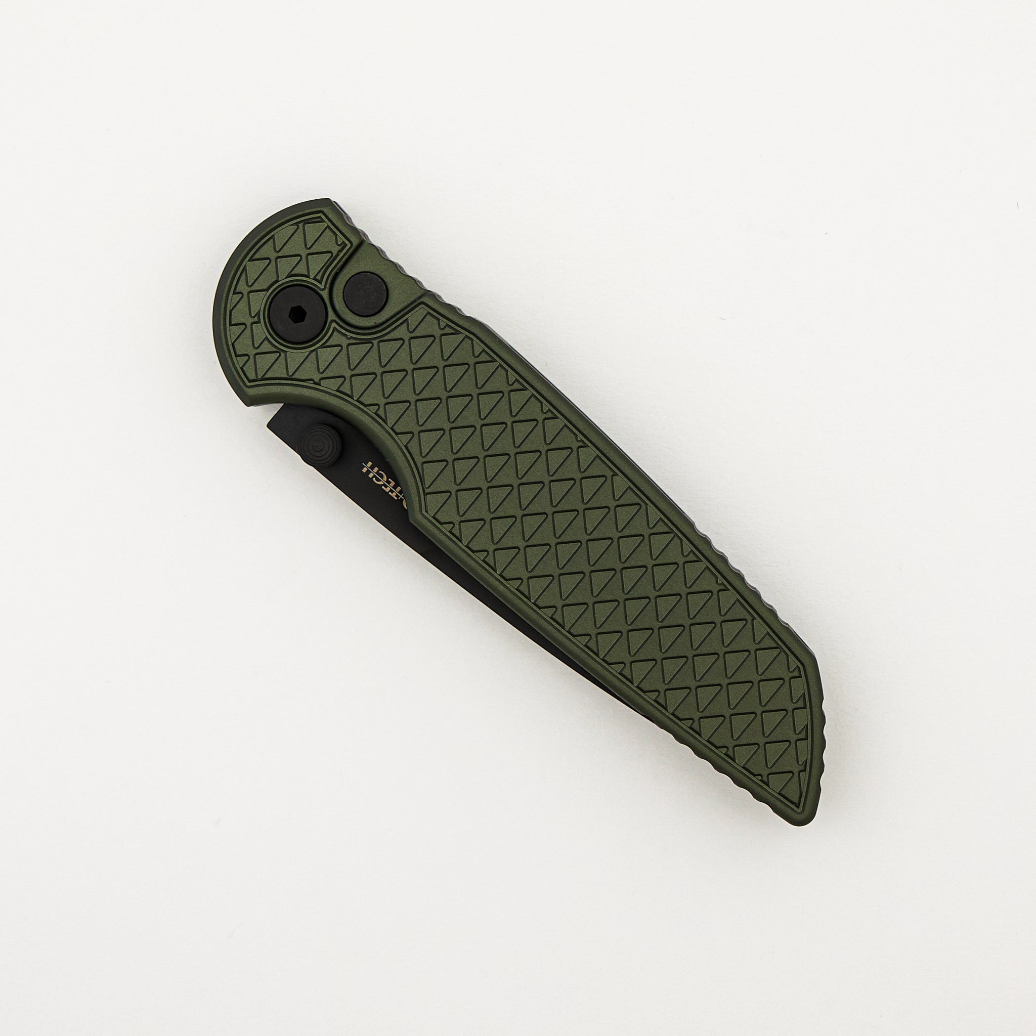 TR-3 Integrity - Green "Relic" Textured Handle - DLC Black S35VN Blade - INT106-GREEN