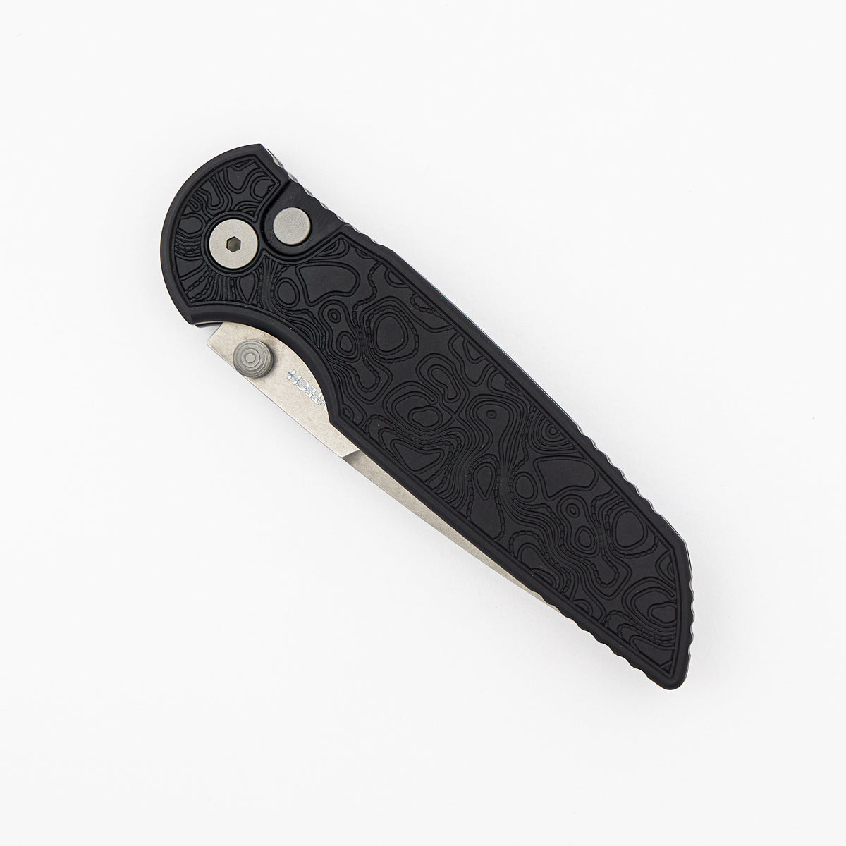 TR-3 Integrity - INT1105-TOPO - Black "TOPO" Texture Handle - Stonewash MagnaCut Blade