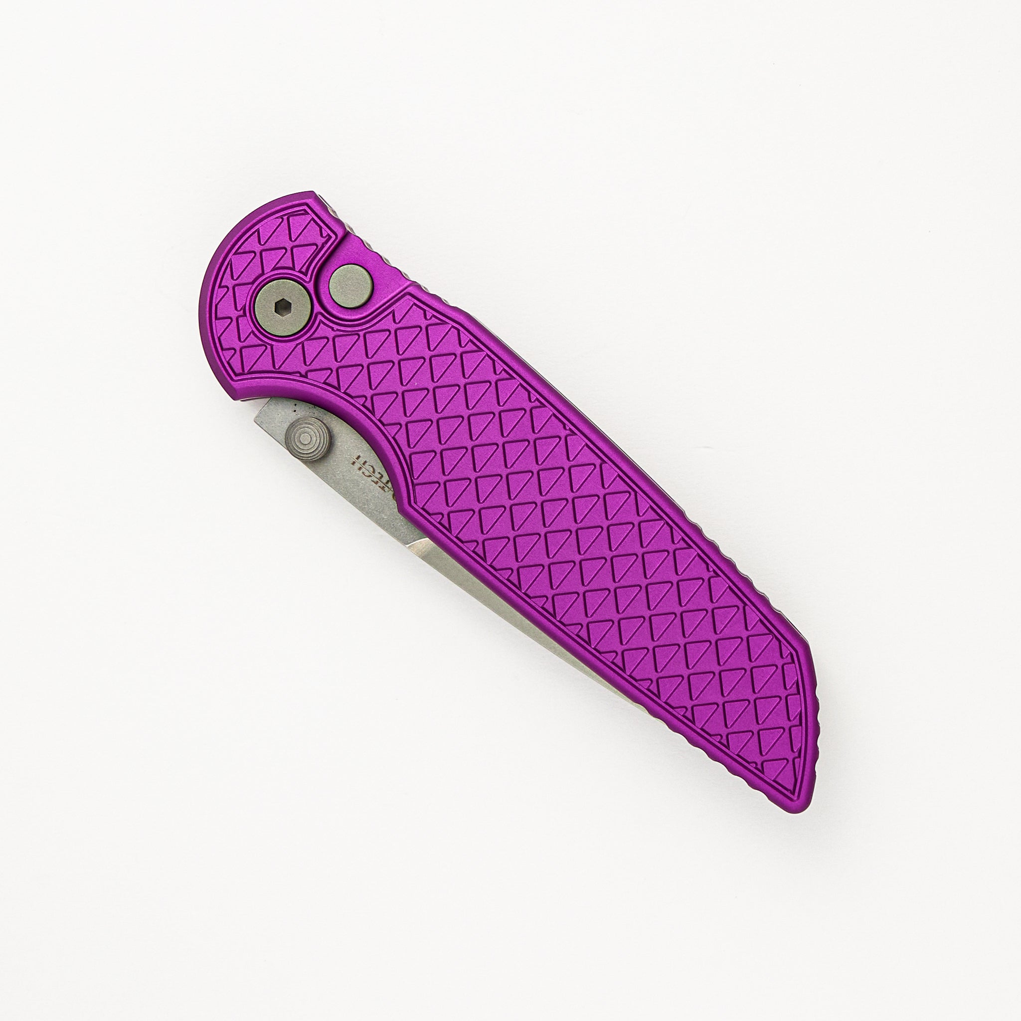 TR-3 Integrity - INT105-PURPLE - Purple "Relic" Textured Aluminum Handle - Stonewash S35VN Blade