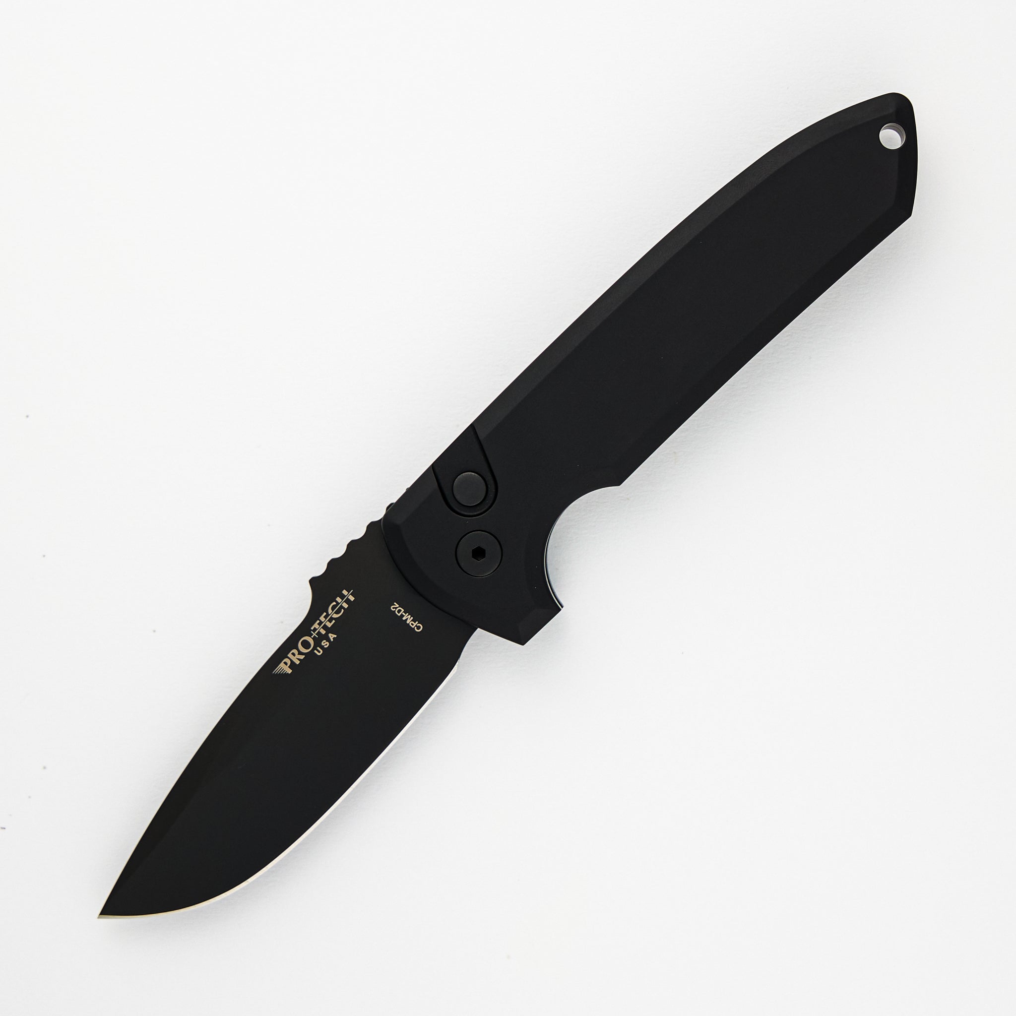 Rockeye Auto – Solid Black Handle – DLC Black CPM-D2 Blade LG303-D2