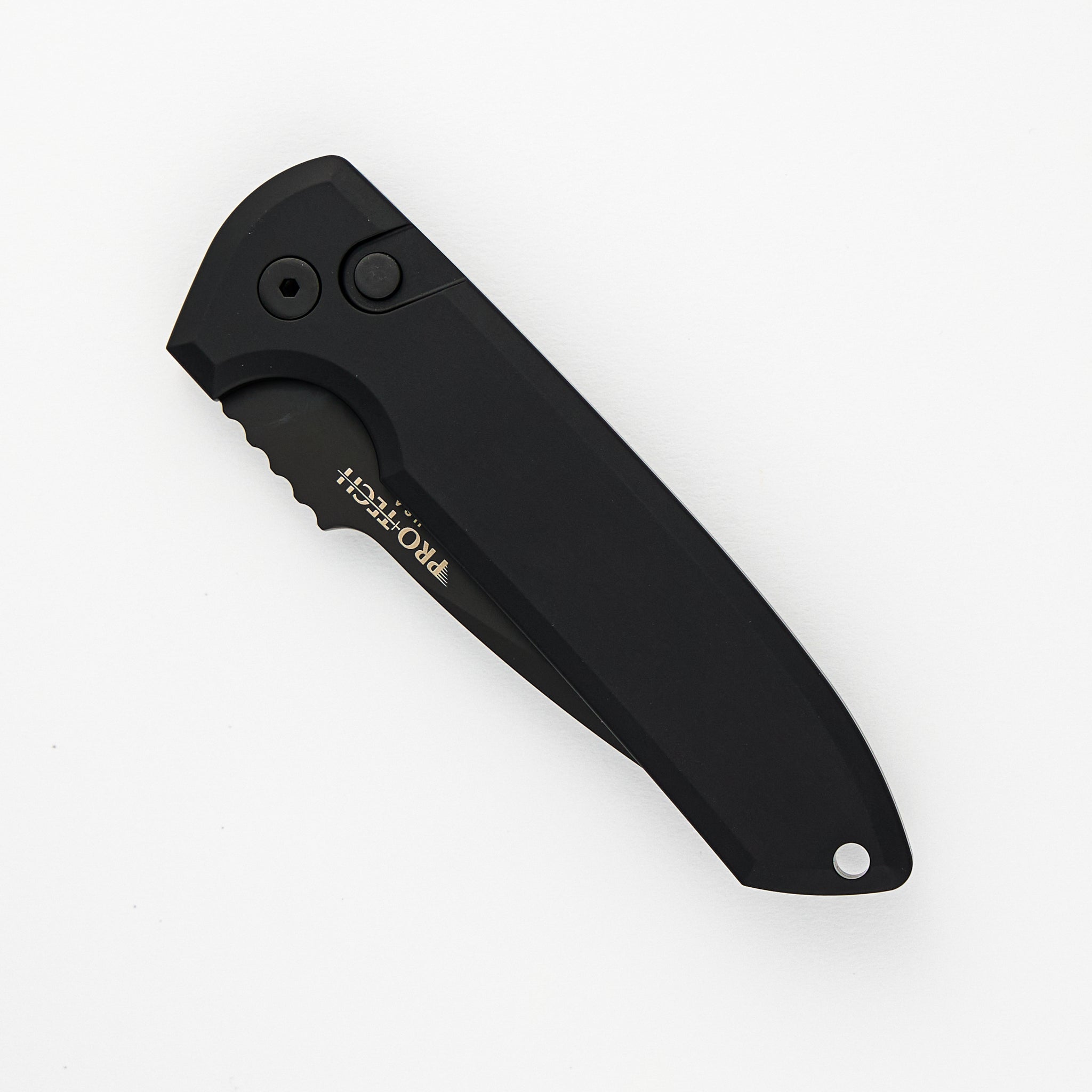 Rockeye Auto – Solid Black Handle – DLC Black CPM-D2 Blade LG303-D2