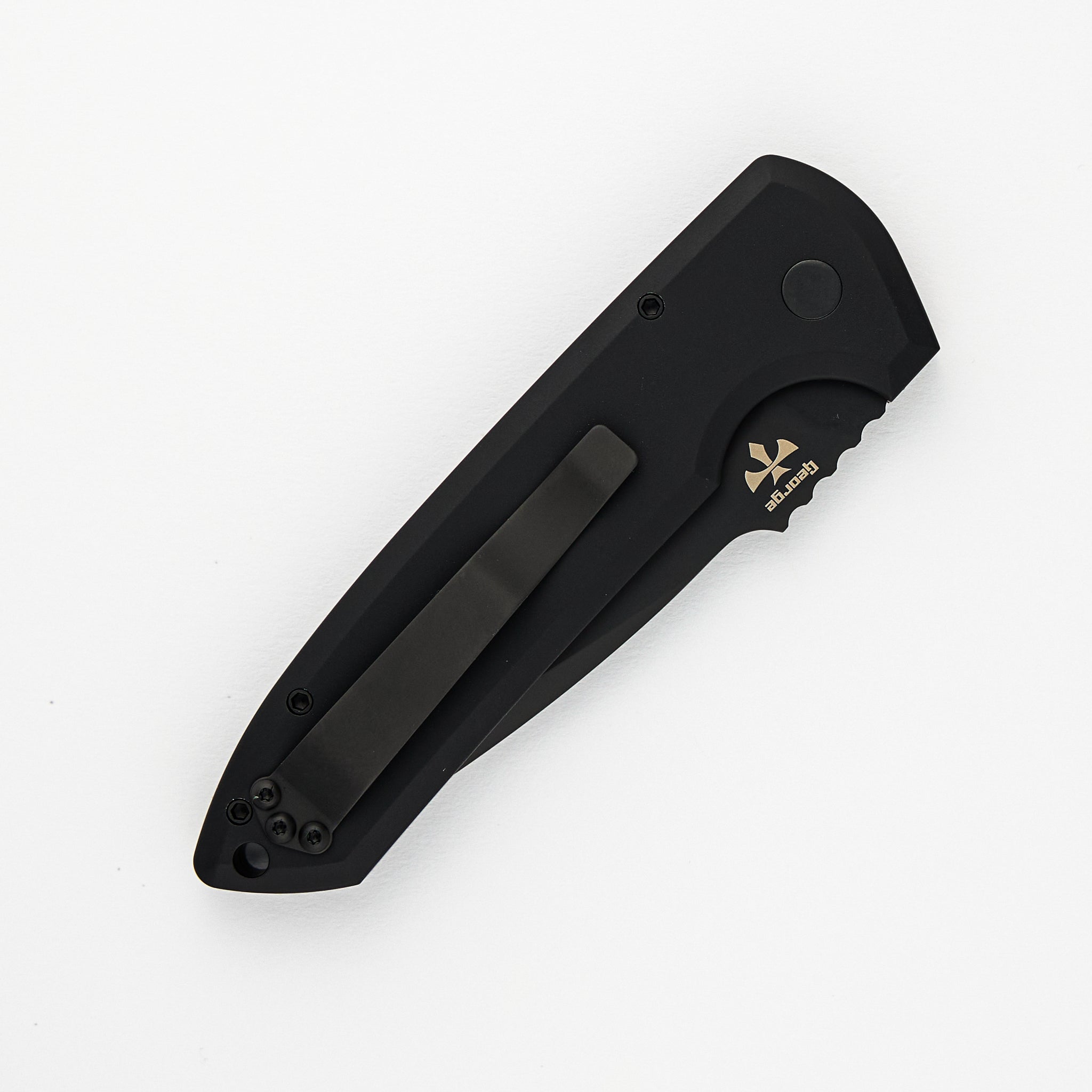 Rockeye Auto – Solid Black Handle – DLC Black CPM-D2 Blade LG303-D2