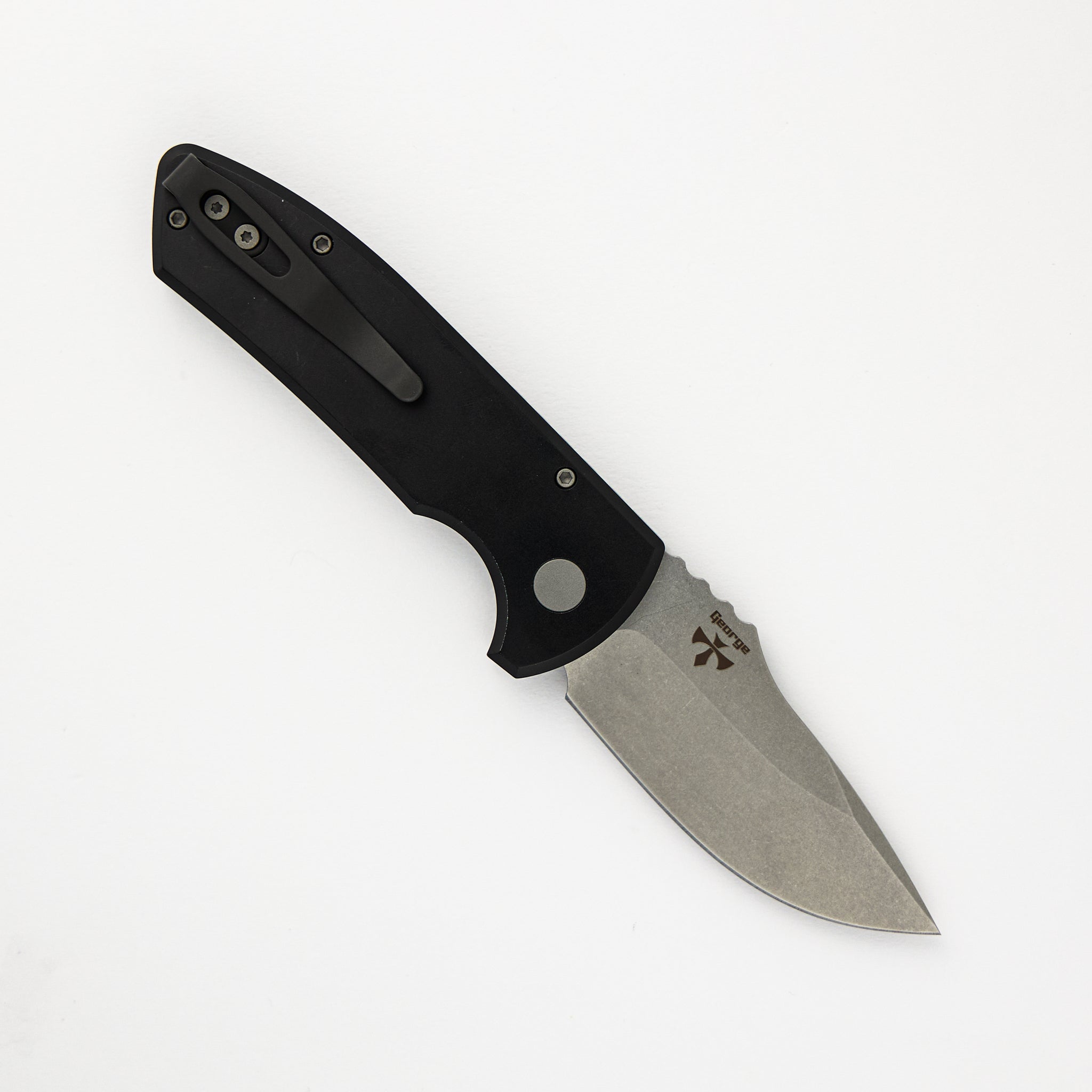 SBR – Smooth Black Handle – Stonewashed S35VN Blade LG401