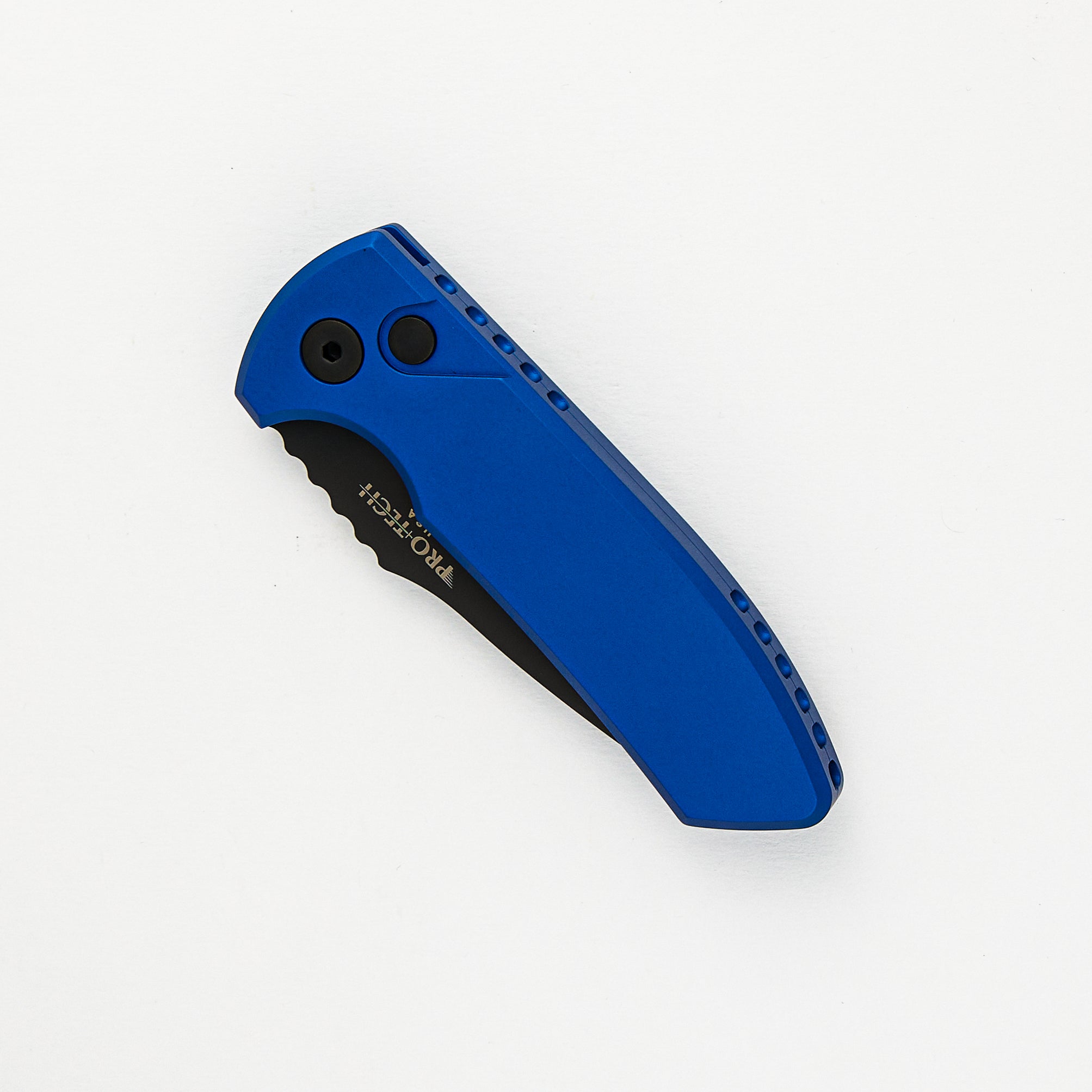 SBR – Smooth Blue Handle – Black S35VN Blade LG403-BLUE (Les George Design)