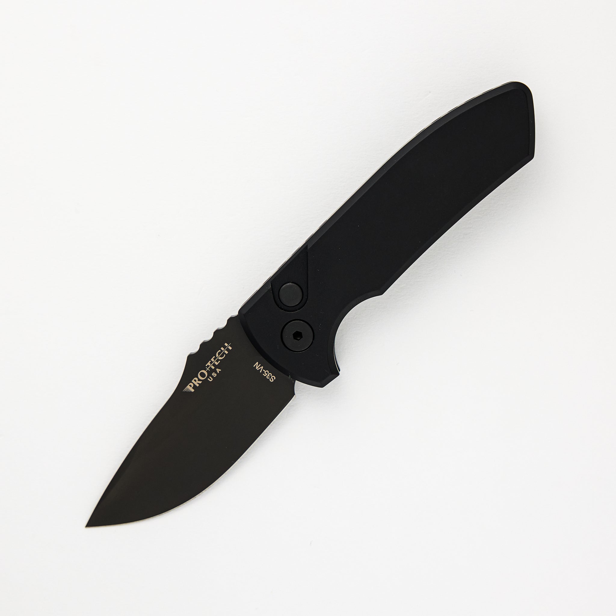 Pro-Tech Knives SBR – Smooth Black Handle – Black S35VN Blade LG403