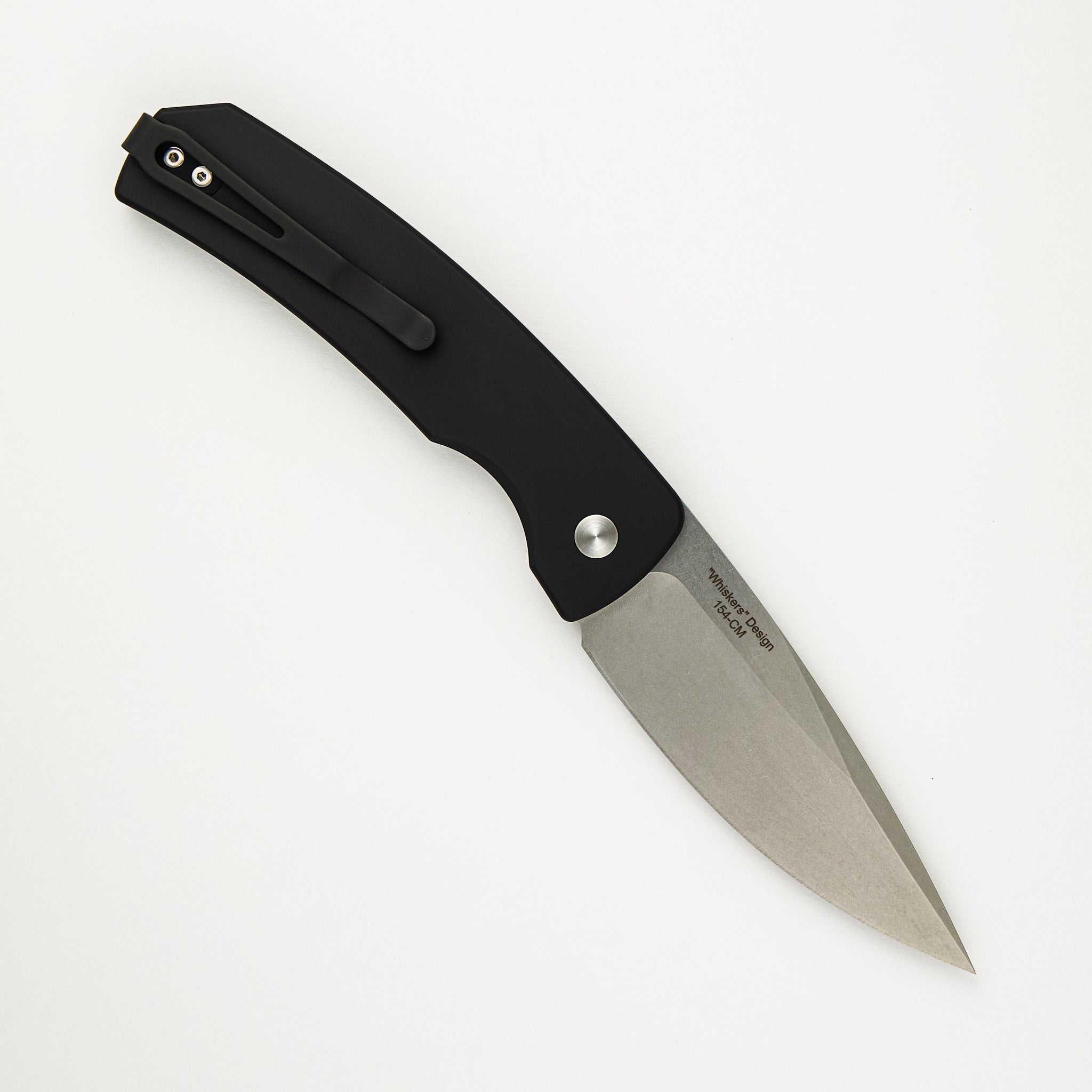 M2601 Magic 2 "Whiskers" - Solid Black Handle - Stonewash 154CM Blade