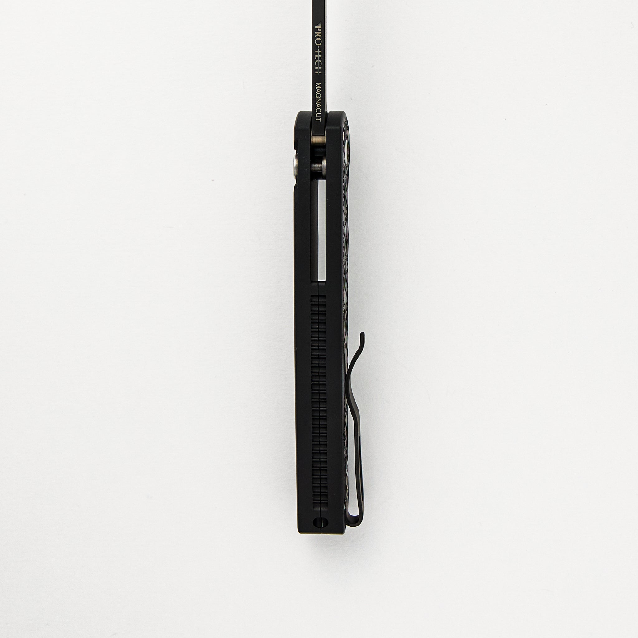 Malibu Flipper - Blade Show ATL 2024 - Black Handle W/ Nexus/Since 1999 Texture, MOP Button, DLC MagnaCut Wharncliffe Blade