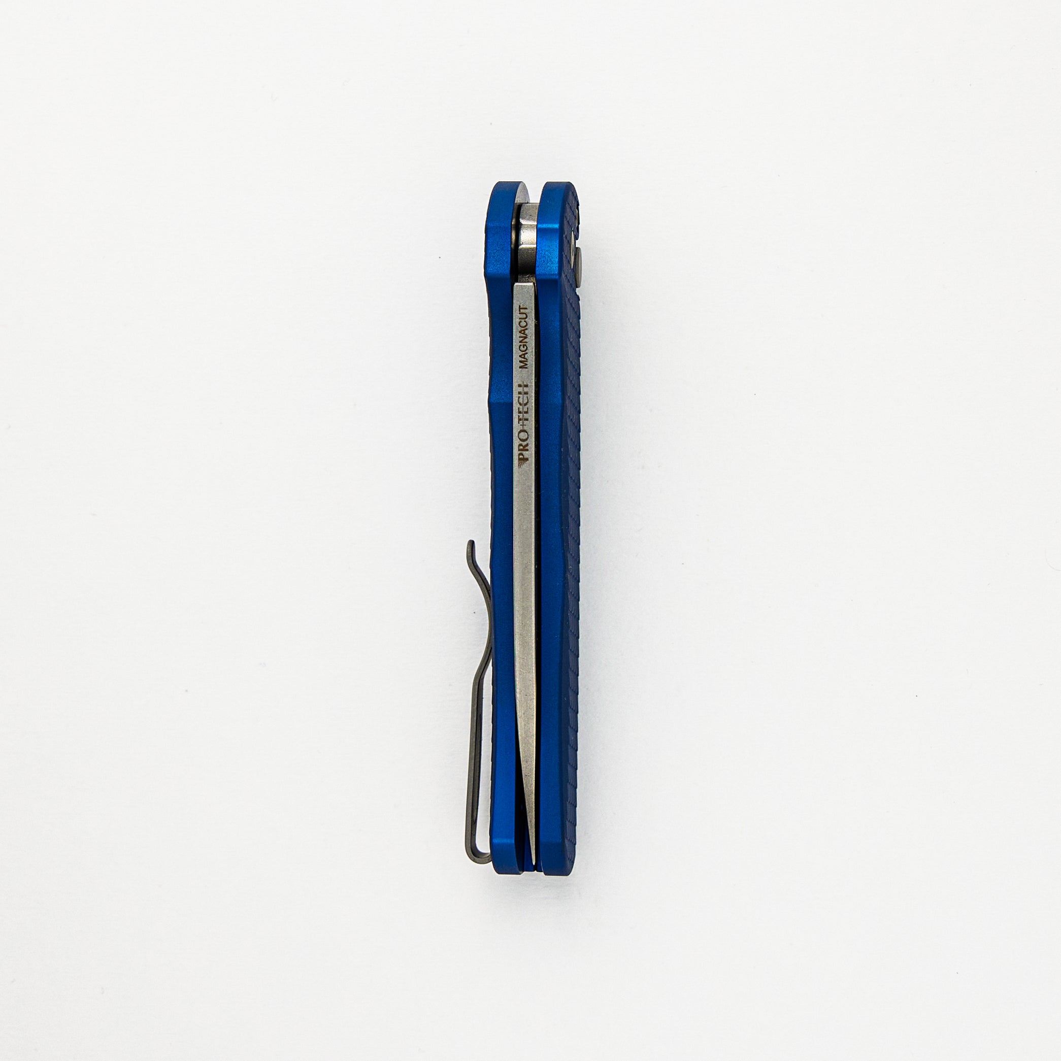Malibu Flipper – Blue "Dragon Scale" Aluminum Handle – Stonewash Wharncliffe MagnaCut Blade 5335-BLUE