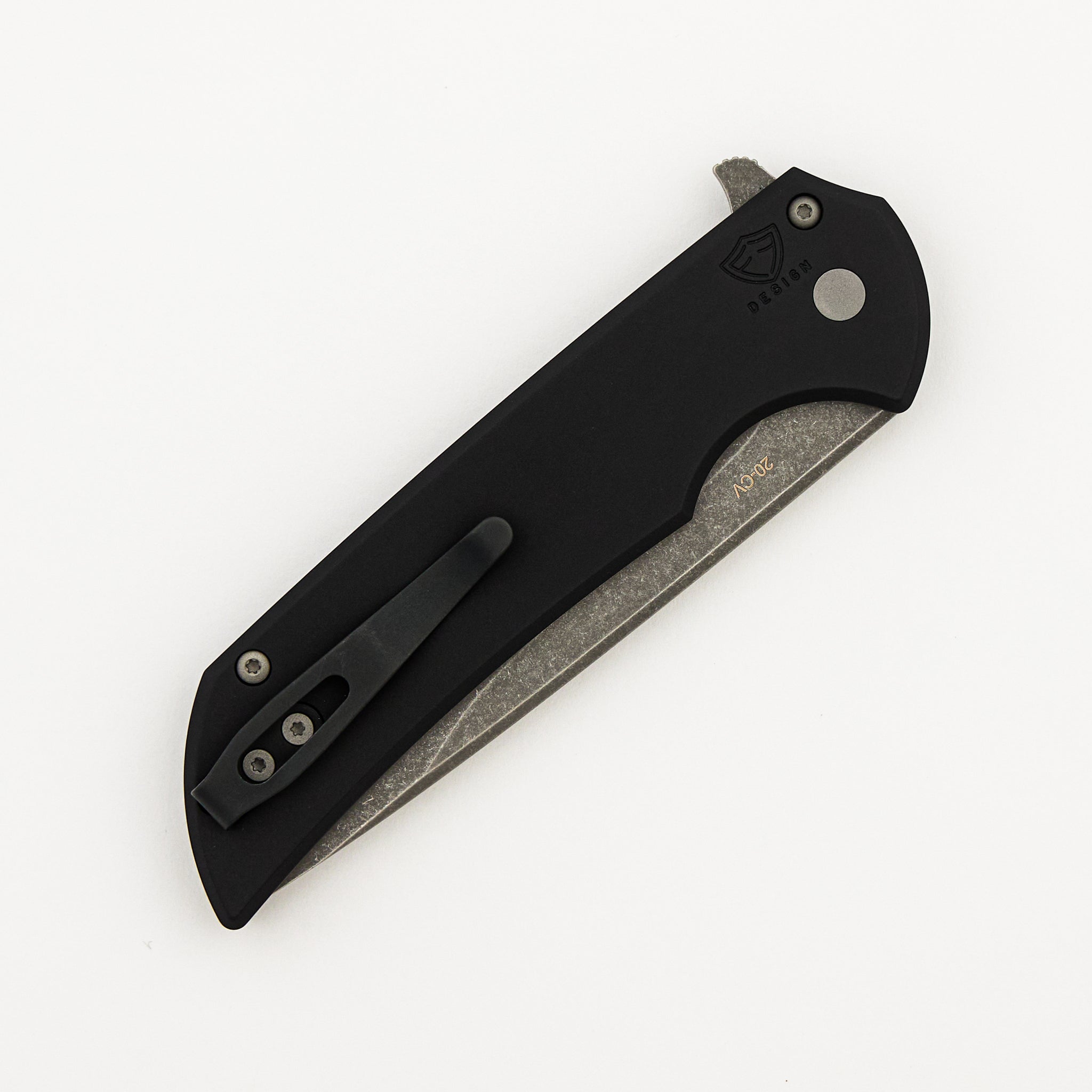 Mordax - MX101-AW 20CV - Black Aluminum Handle - Acid Wash CPM-20CV Blade