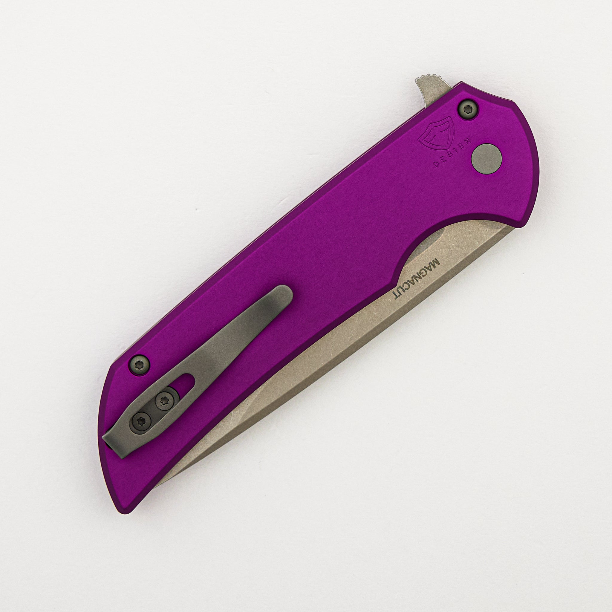 Mordax - MX101-PURPLE - Solid Purple Handle - Stonewash MagnaCut Blade