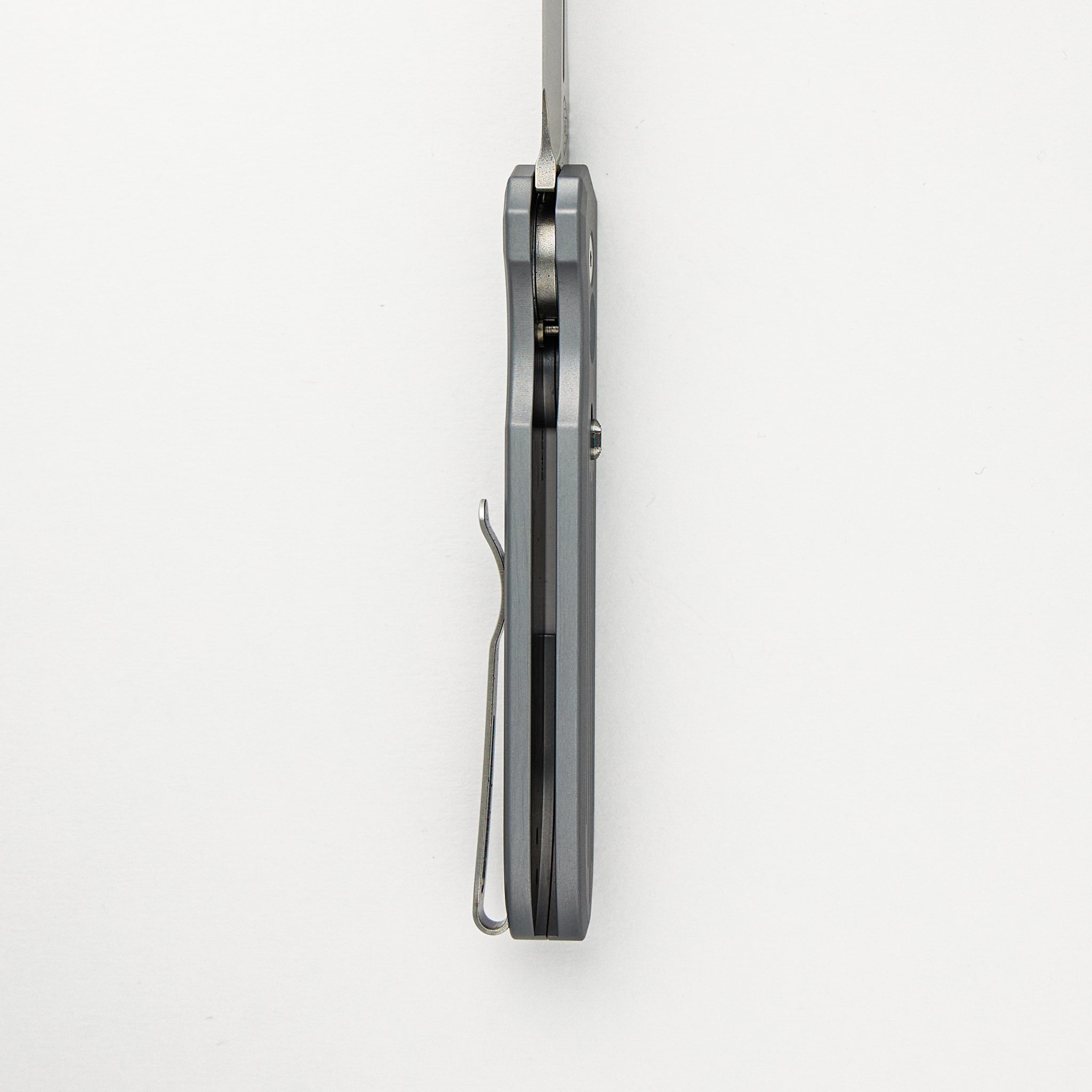 PDW Invictus Auto - Blade Show ATL 2024 - Grey Handle, MOP Button, MagnaCut Stonewash Blade