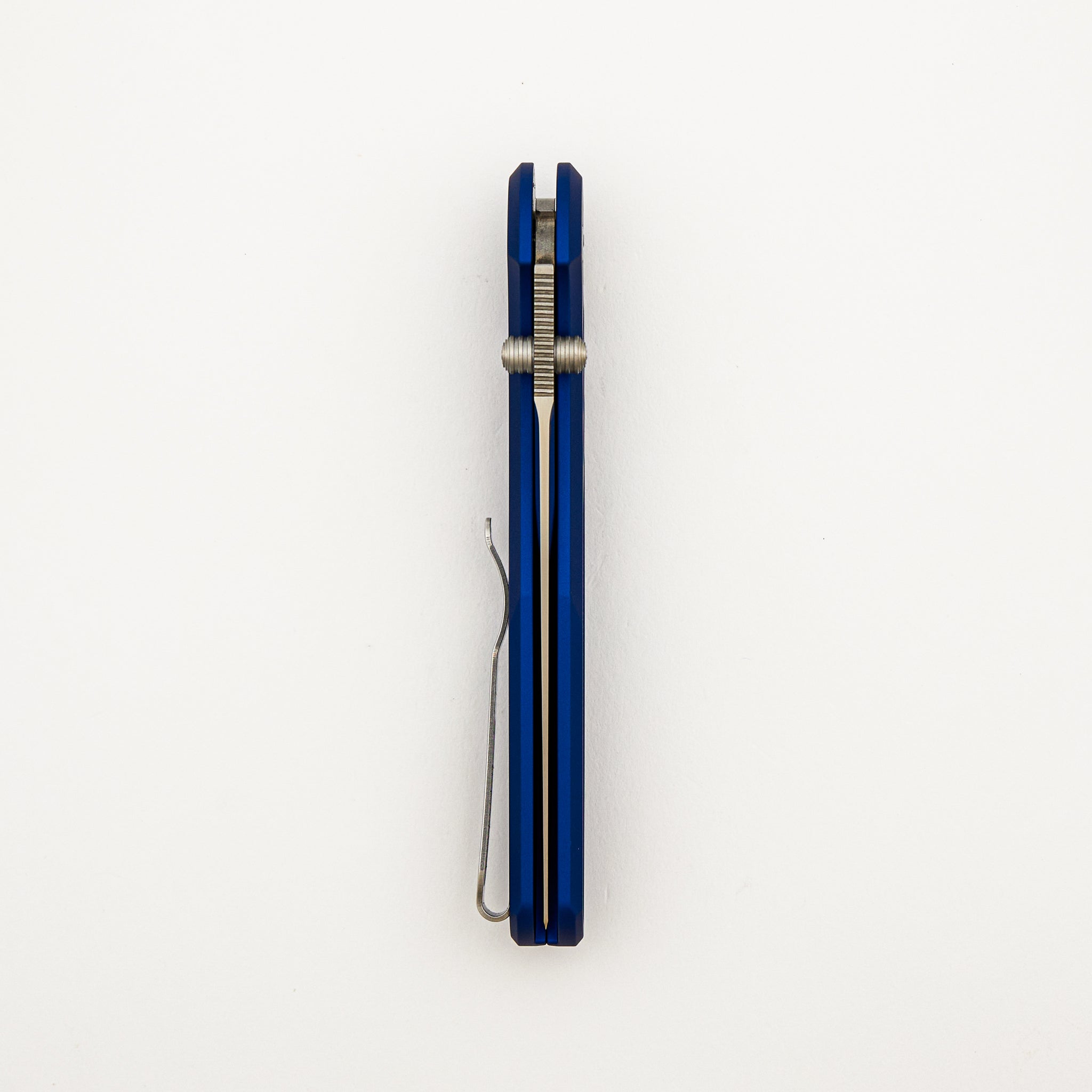 Avalon - PN1100-LTD BLUE - Knurled Blue Handle - Machine Satin MagnaCut Blade (Peace Neighbor Design)