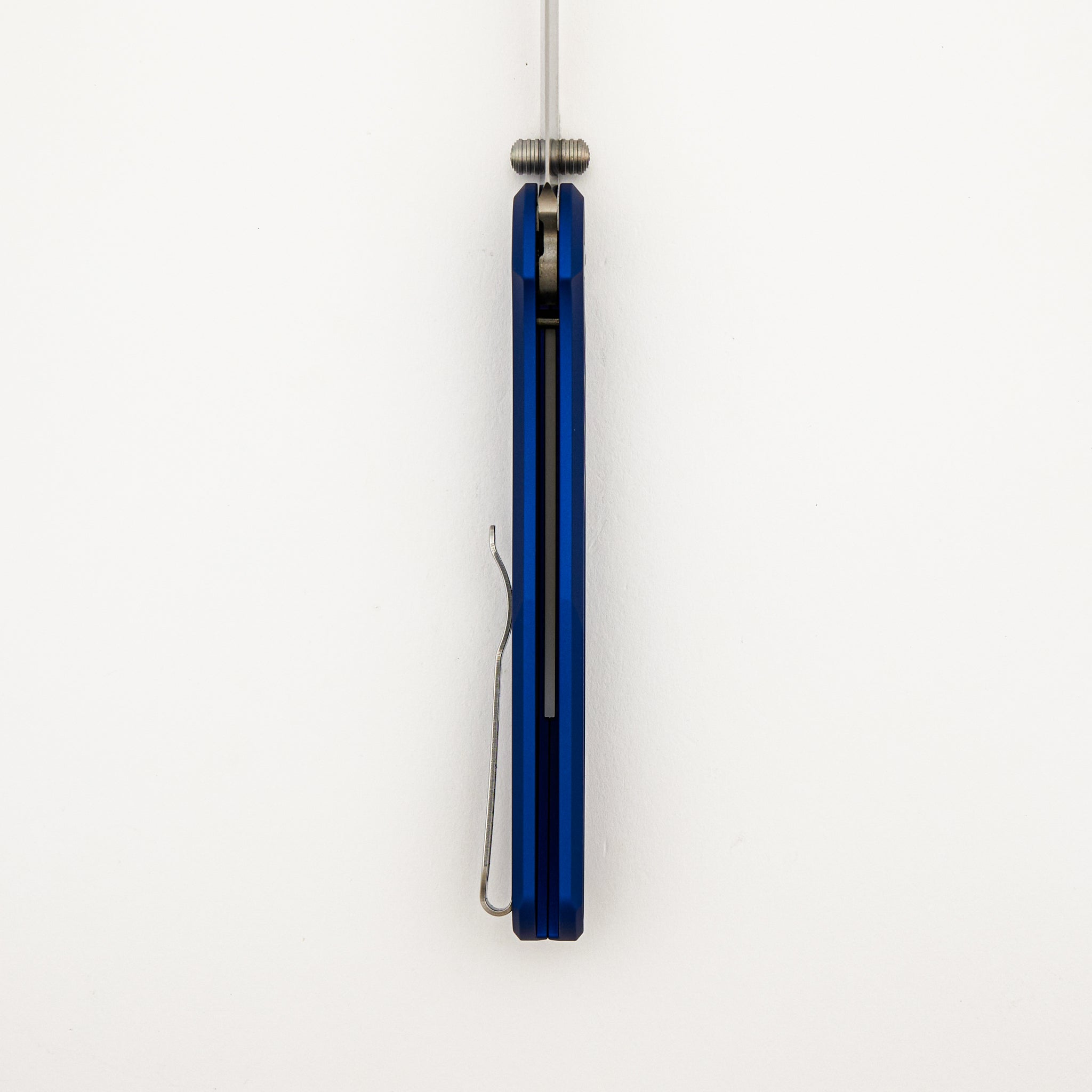 Avalon - PN1100-LTD BLUE - Knurled Blue Handle - Machine Satin MagnaCut Blade (Peace Neighbor Design)