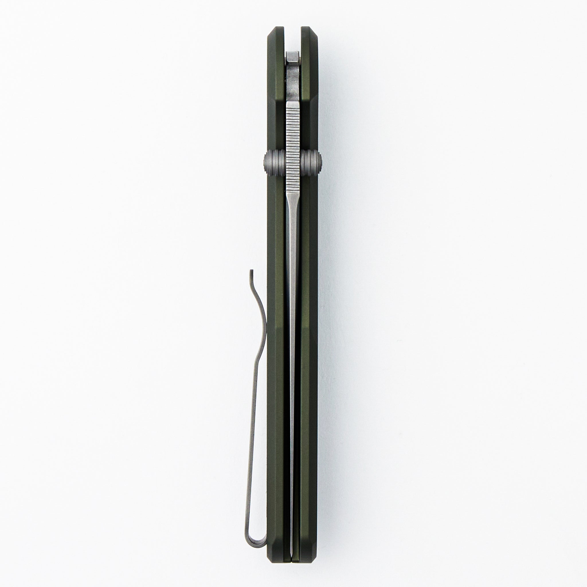 Avalon - PN1101-GREEN - Knurled Green Aluminum Handle - Stonewash MagnaCut Blade (Peace Neighbor Design)