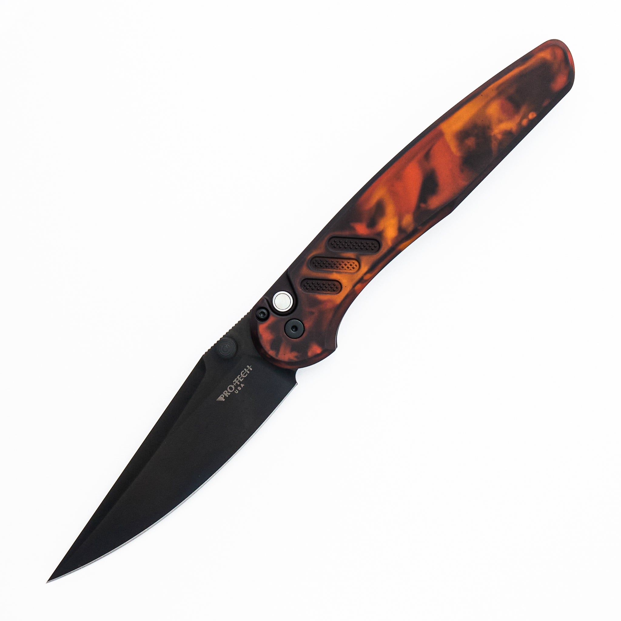 Avalon - PN1104-DF - Solid "Del Fuego" Anodized Handle - DLC Black MagnaCut Blade (Peace Neighbor Design)