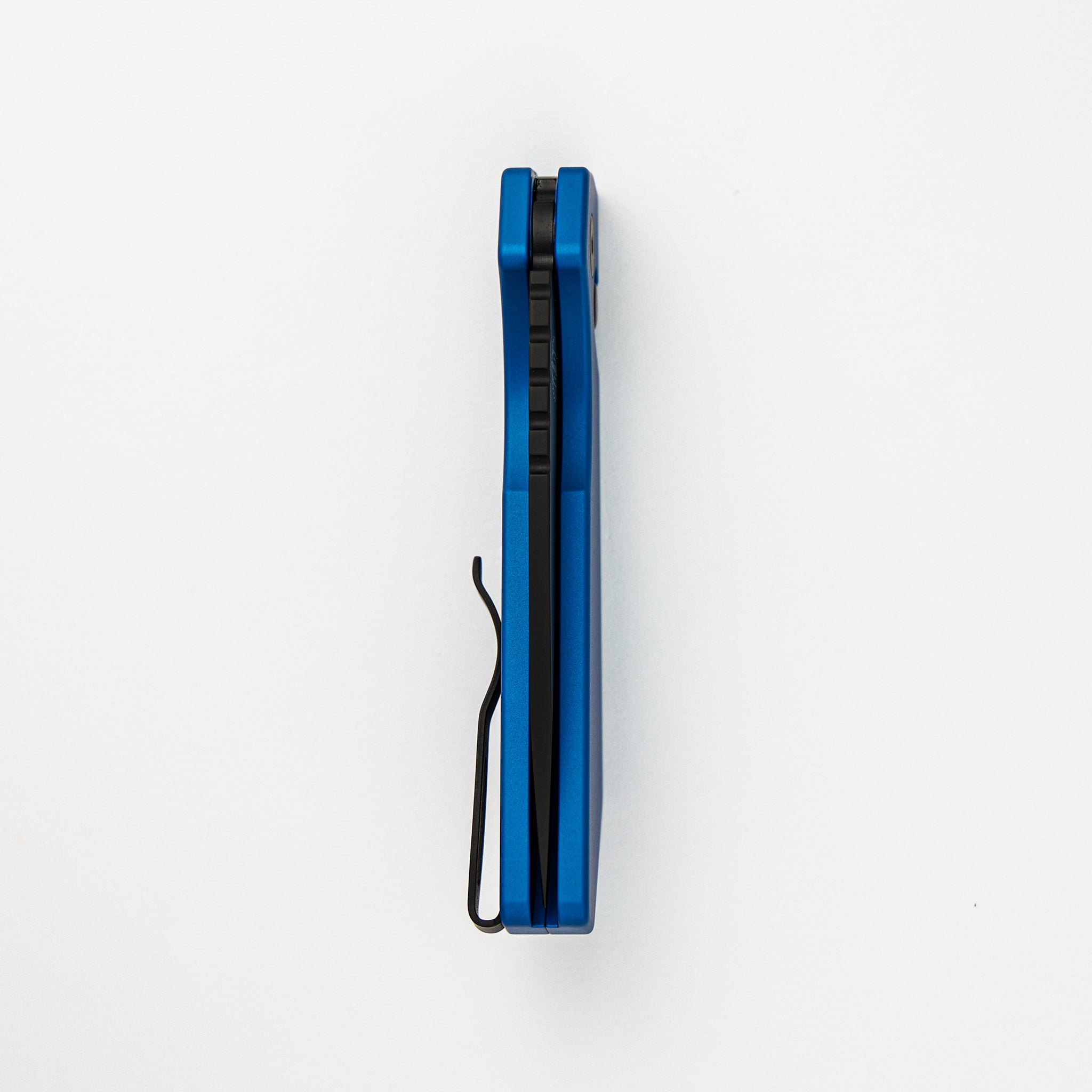 PT+ Auto PT203-BLUE – Blue Aluminum Handle - DLC Black MagnaCut Blade (Strider Design)