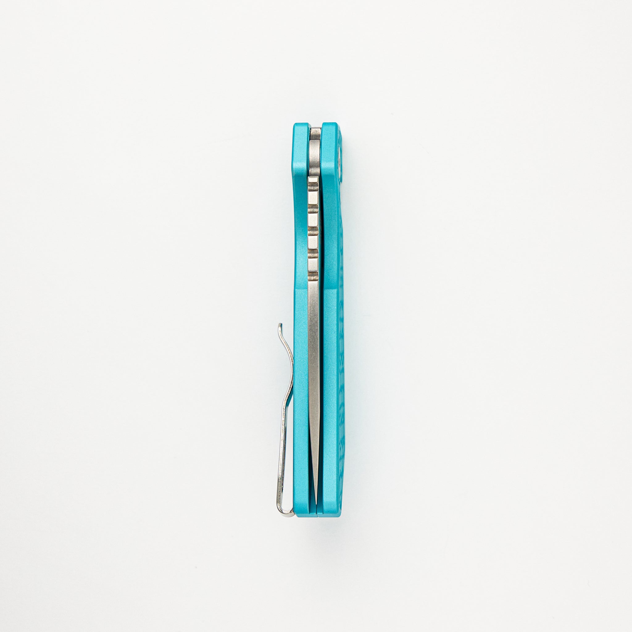 Strider PT Auto – T. Blue Gridlock Textured Handle - Pearl Button - MagnaCut Blade - PT205-Gridlock LTD.