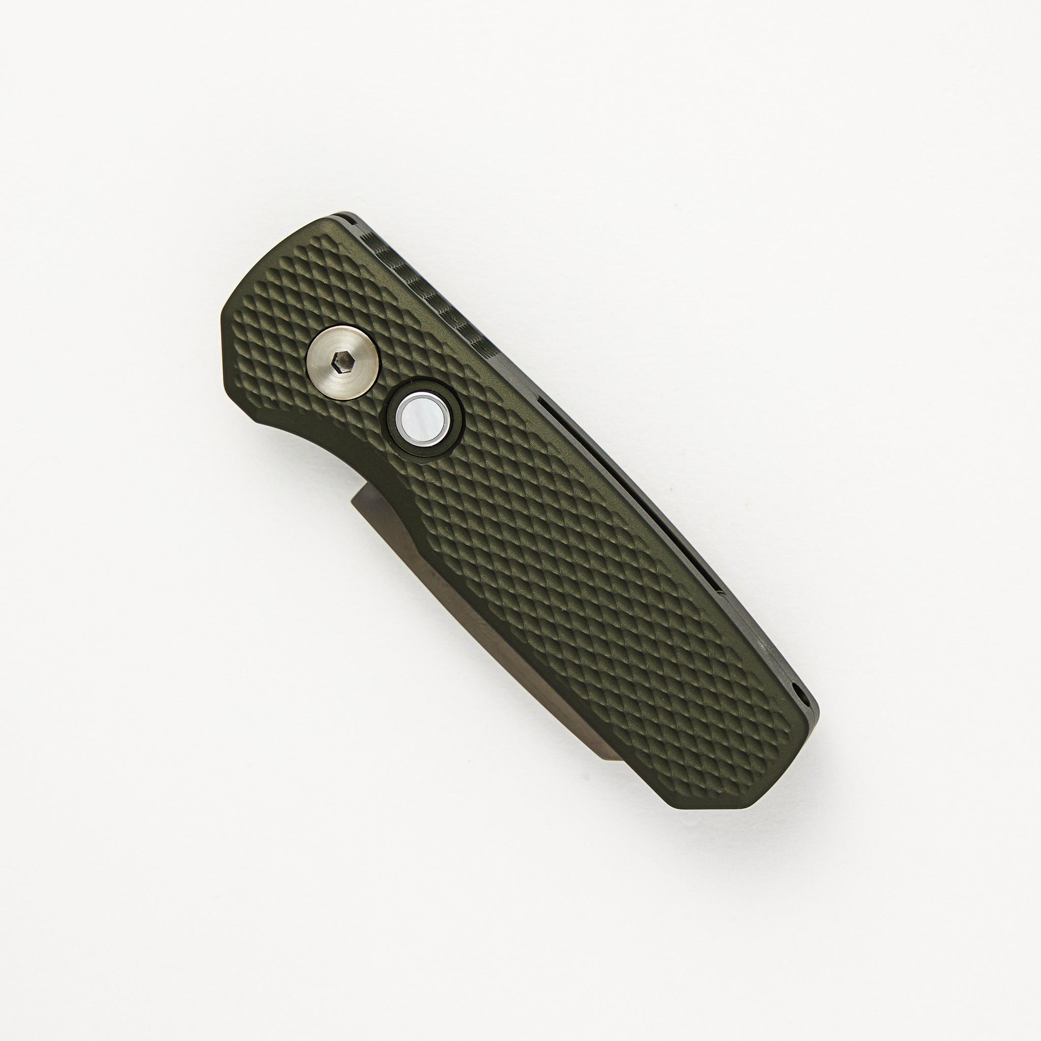 Runt 5 – 2024.BLADEWEST.02 - Green Textured Handle - Smokey Gret DLC MagnaCut Reverse Tanto Blade