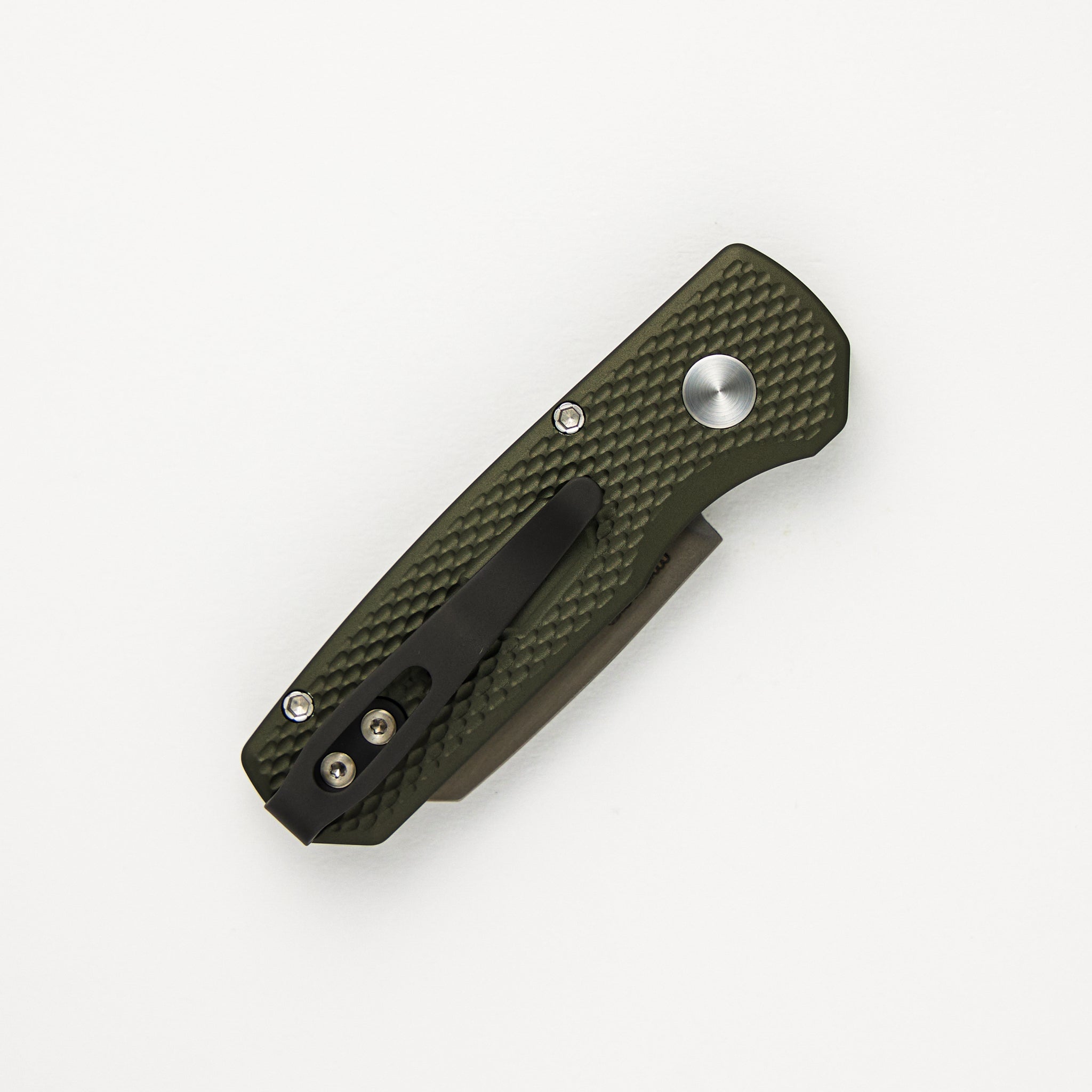 Runt 5 – 2024.BLADEWEST.02 - Green Textured Handle - Smokey Gret DLC MagnaCut Reverse Tanto Blade