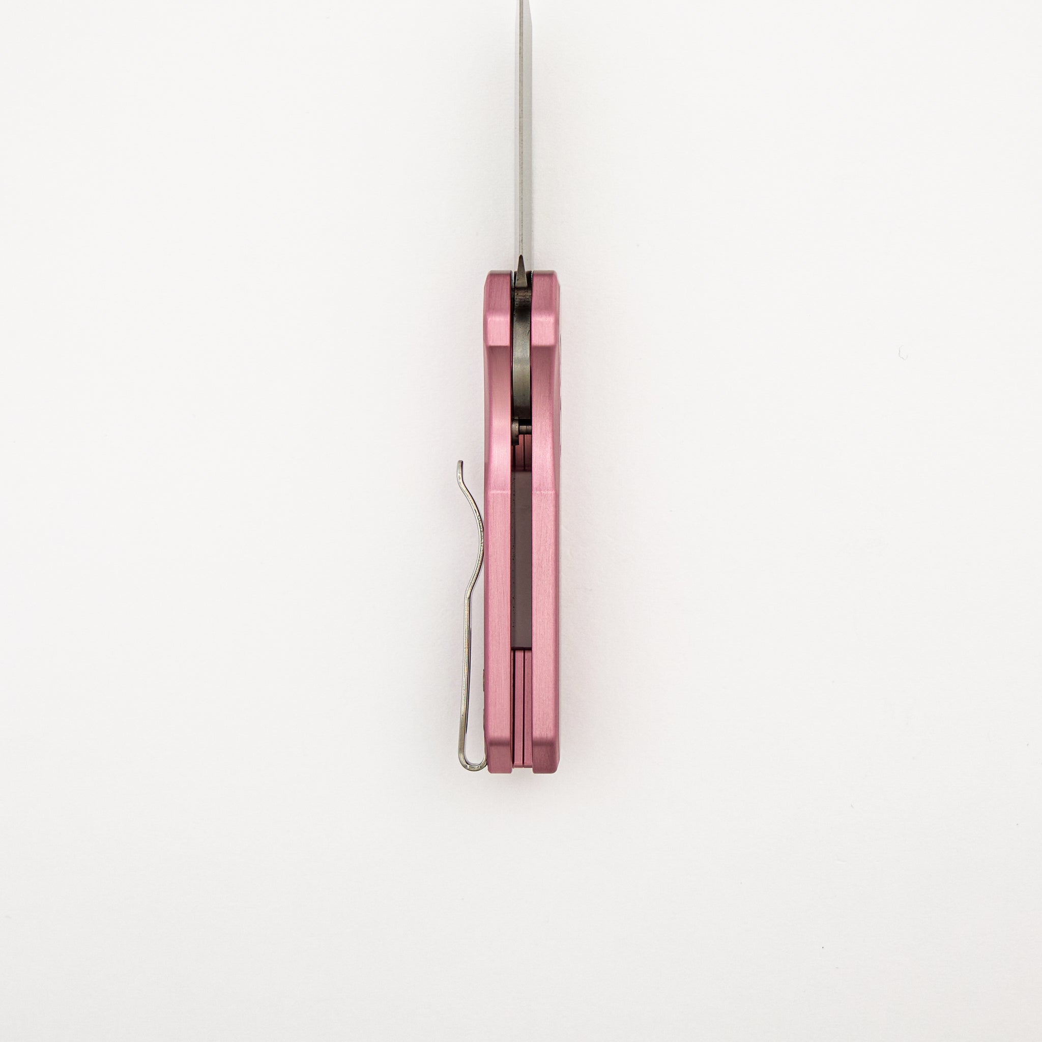 Runt 5 - Satin Pink Aluminum Handle - Stonewash 20-CV Reverse Tanto Blade - R5201-PINK