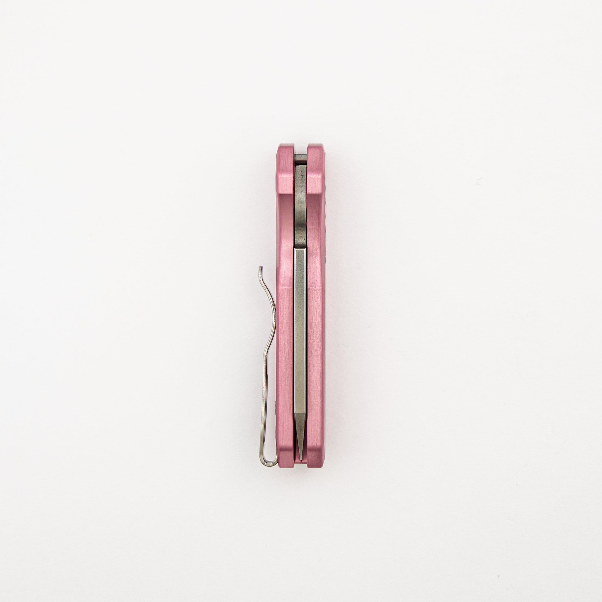 Runt 5 - Satin Pink Aluminum Handle - Stonewash 20-CV Reverse Tanto Blade - R5201-PINK