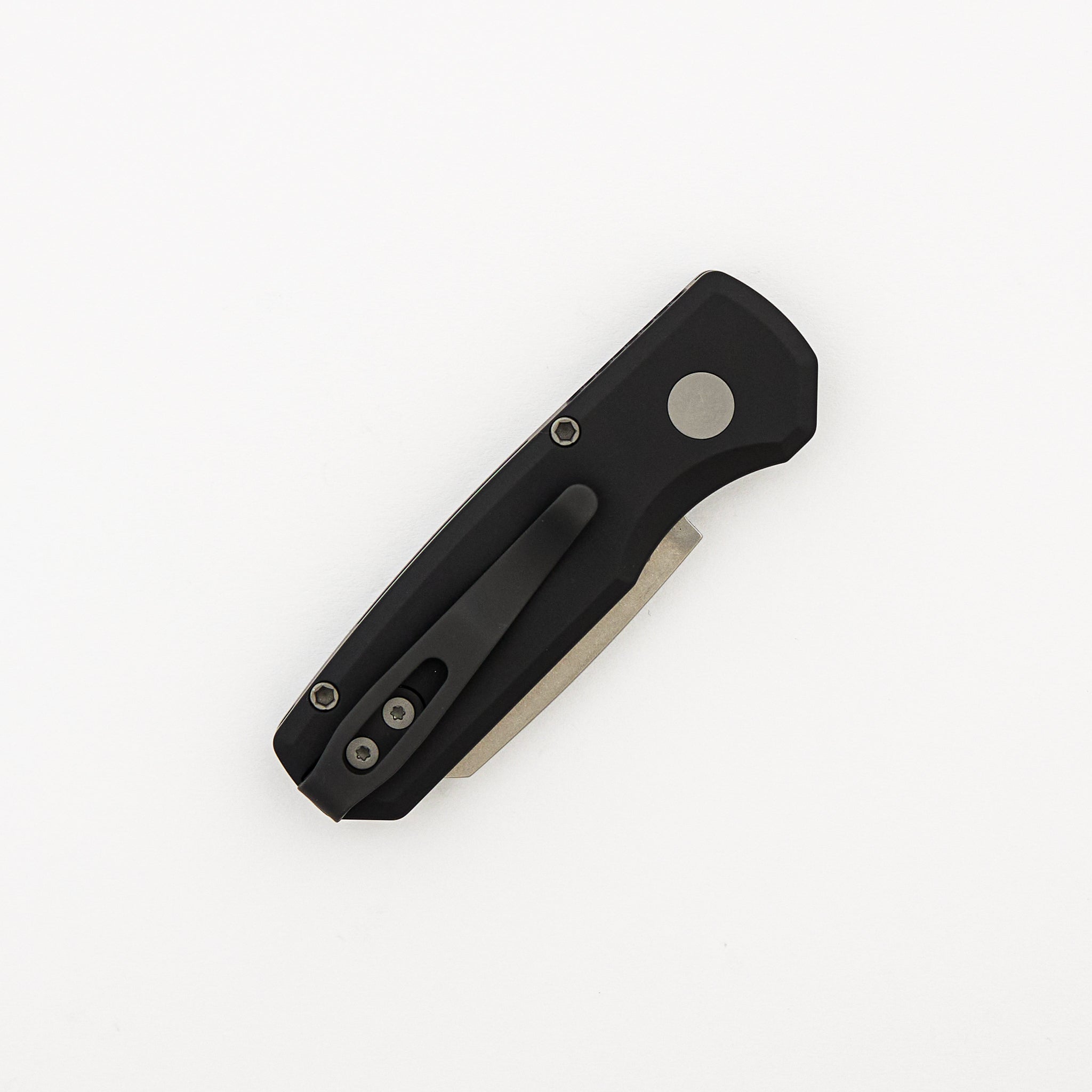 Runt 5 - Black Aluminum Handle - Stonewash 20CV Reverse Tanto Blade - R5201