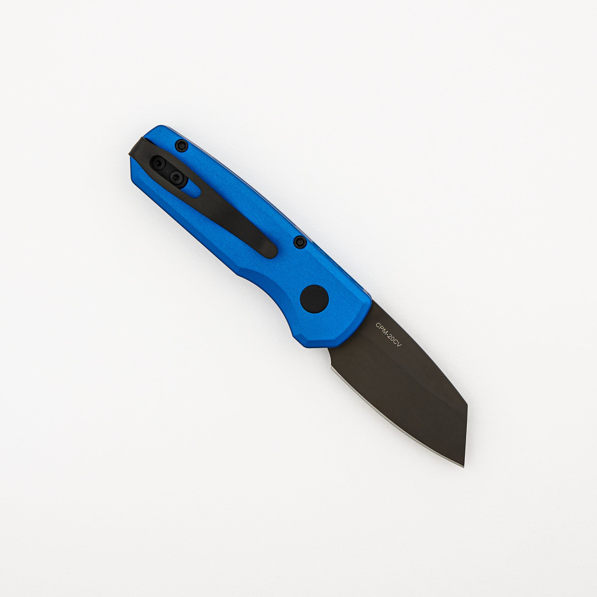 Runt 5 - R5203-BLUE - Blue Handle - DLC Black 20-CV Reverse Tanto Blade